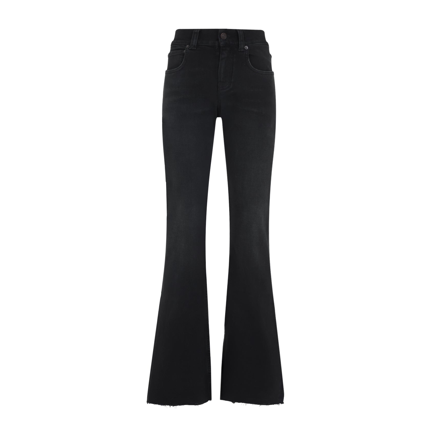 BALENCIAGA Cotton Flared Raw Hem Pants