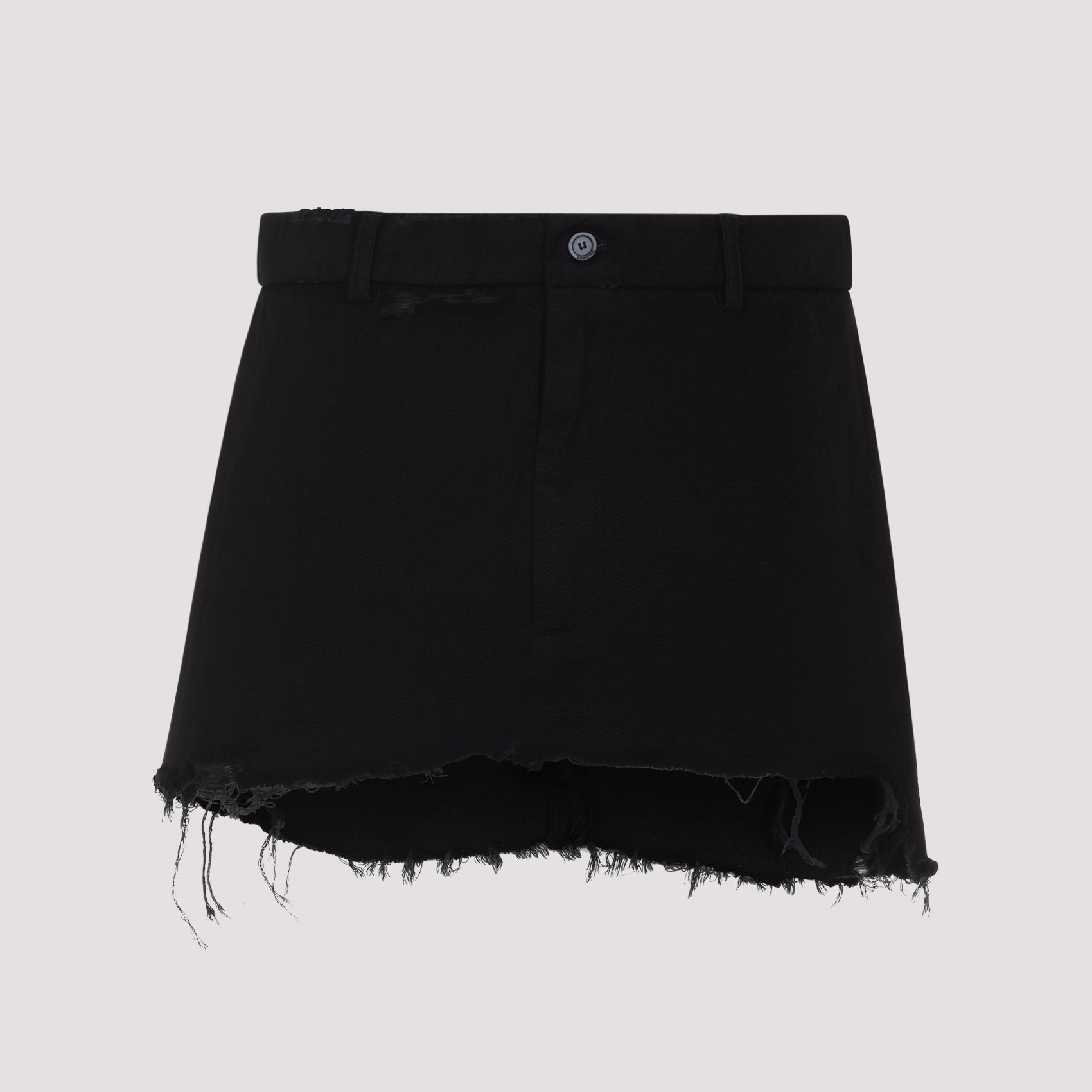 BALENCIAGA Distressed Wool Mini Skirt