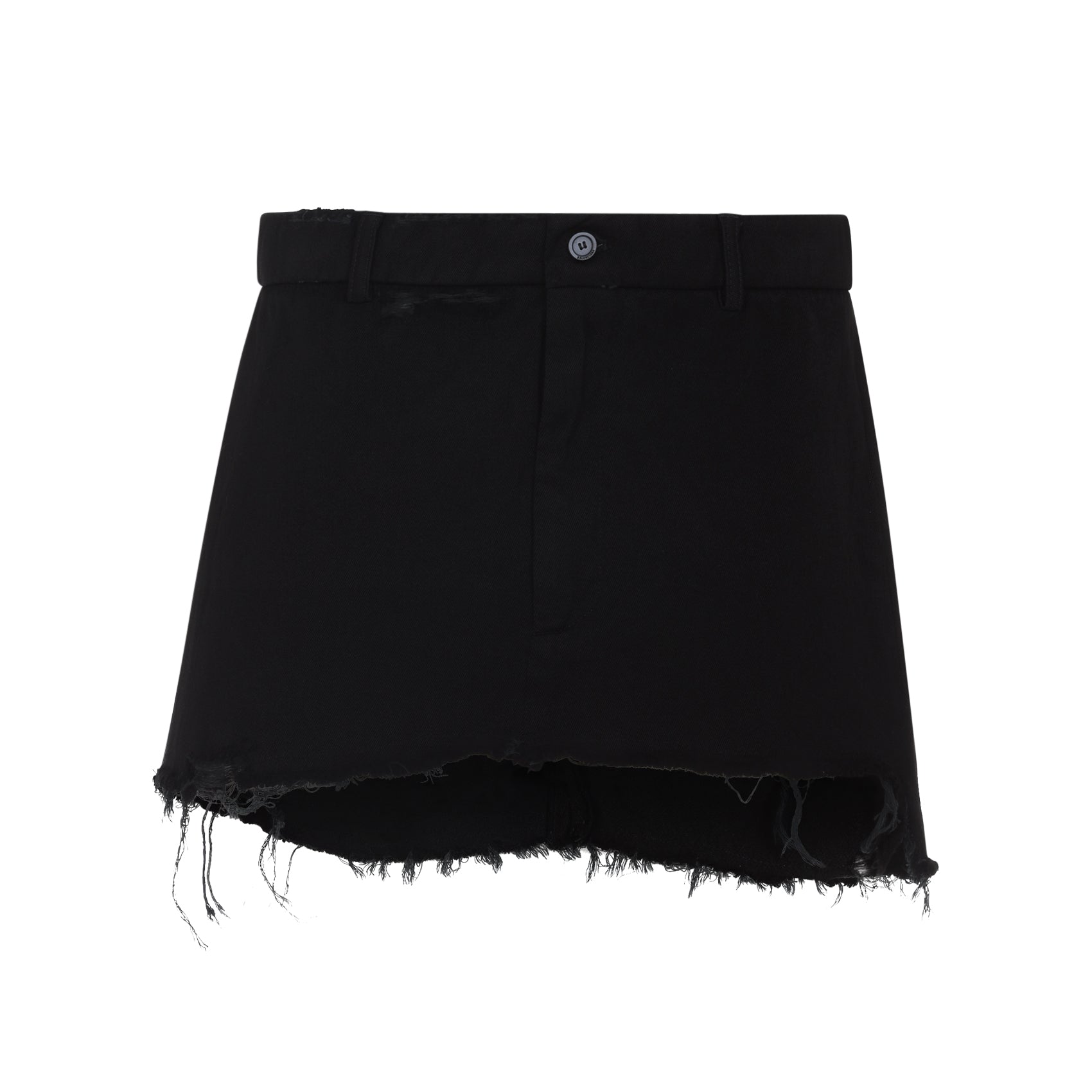 BALENCIAGA Distressed Wool Mini Skirt