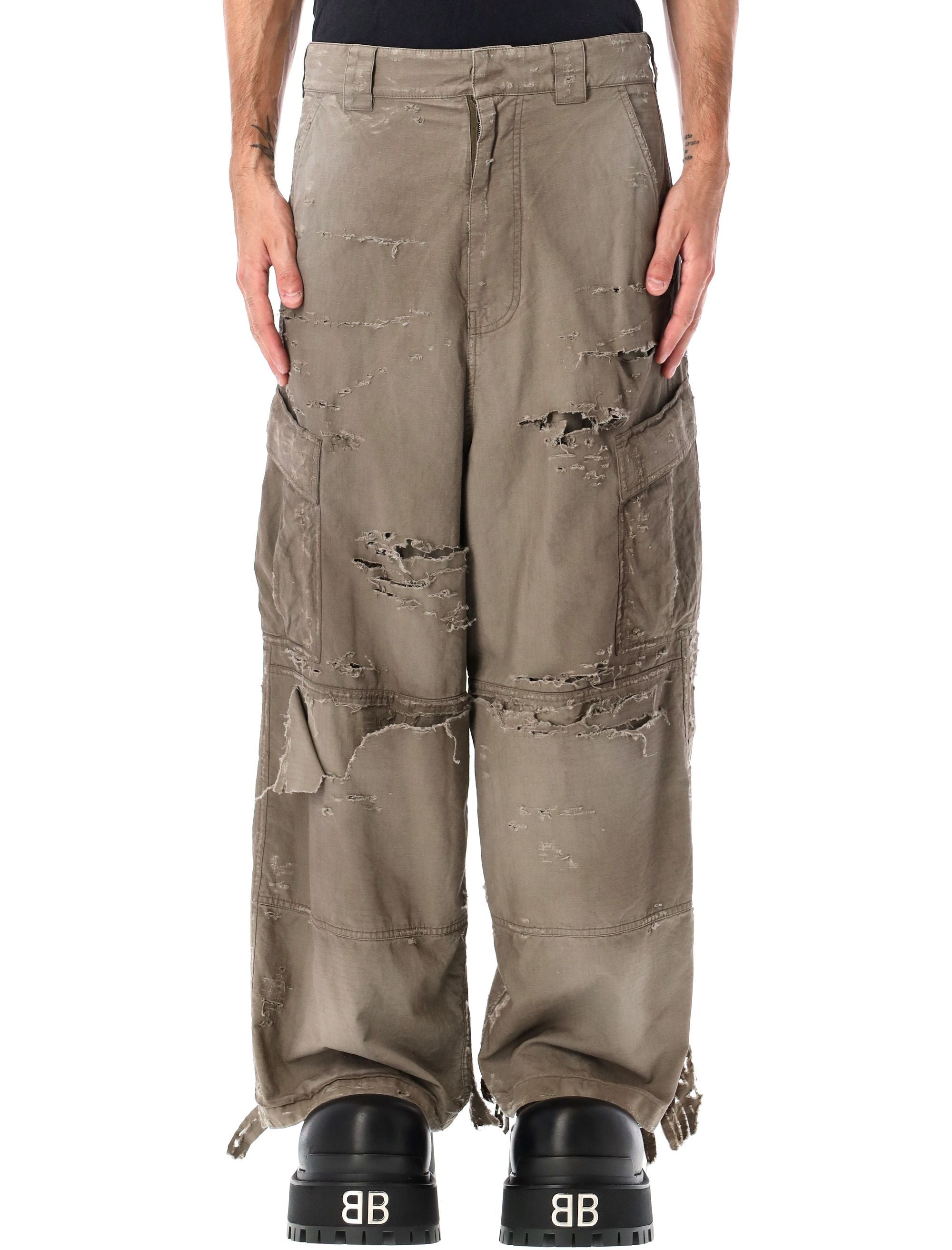 BALENCIAGA Distressed Wash Cargo Pants - Relaxed Fit