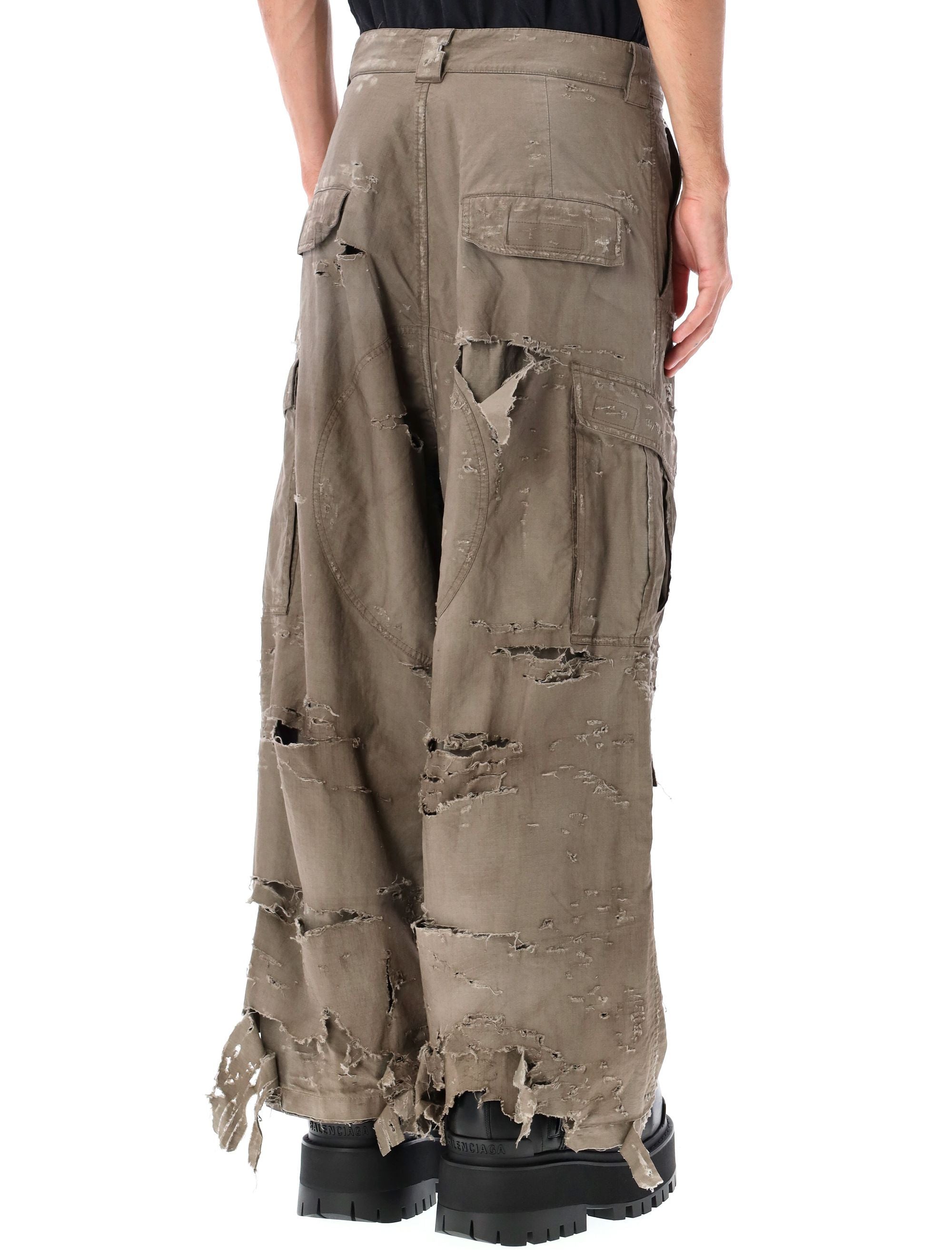 BALENCIAGA Distressed Wash Cargo Pants - Relaxed Fit