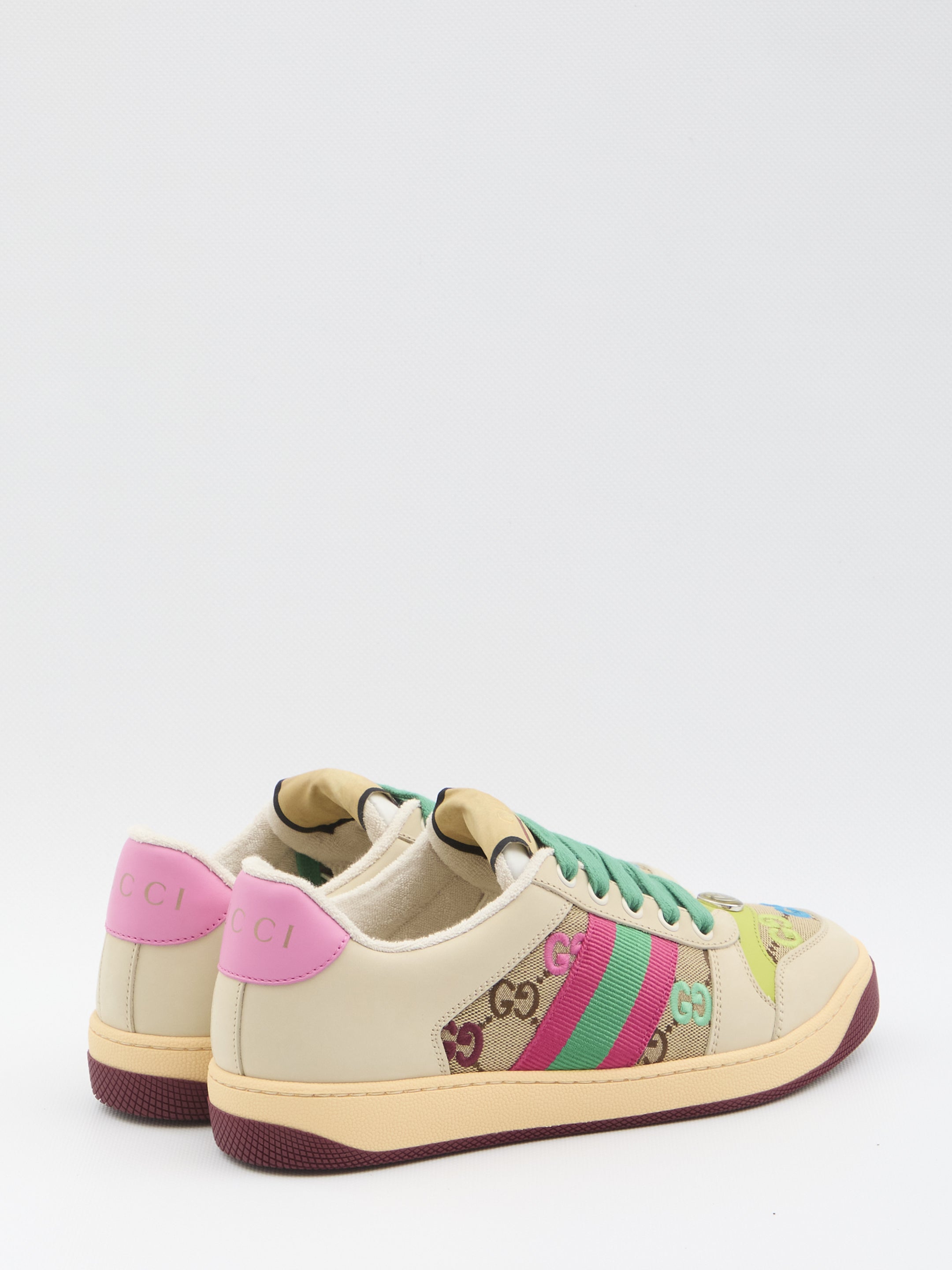 GUCCI Multicolor Leather and Fabric Screener Sneakers for Women - FW25 Collection