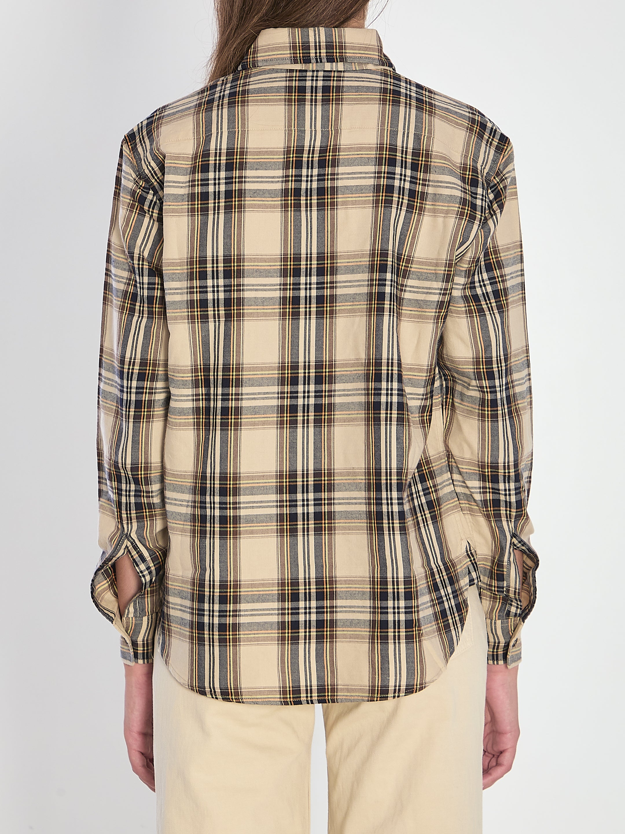 SAINT LAURENT Lavalier Cassandre Long Sleeve Shirt