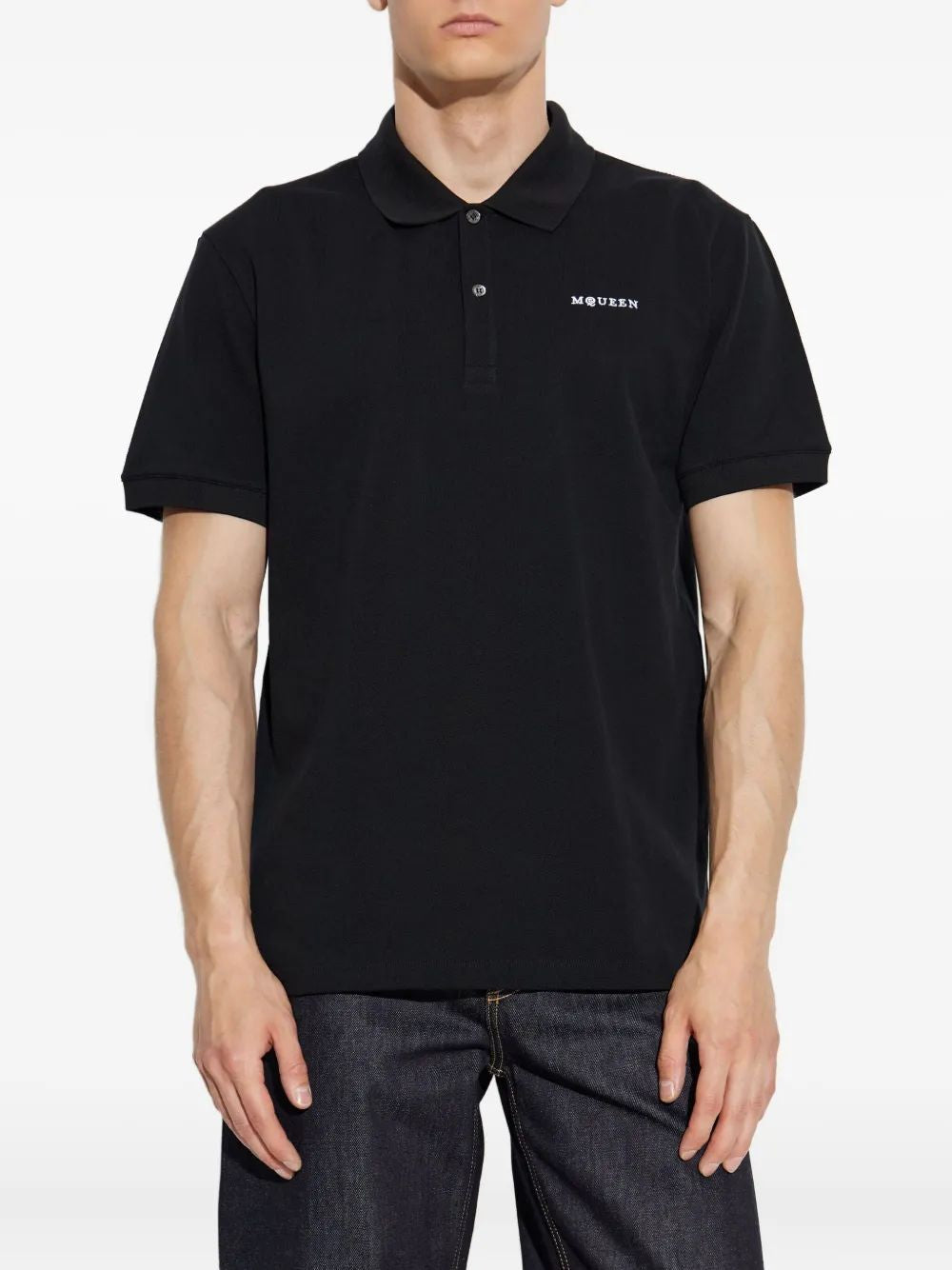 ALEXANDER MCQUEEN Embroidered Logo Cotton Piqué Polo Shirt