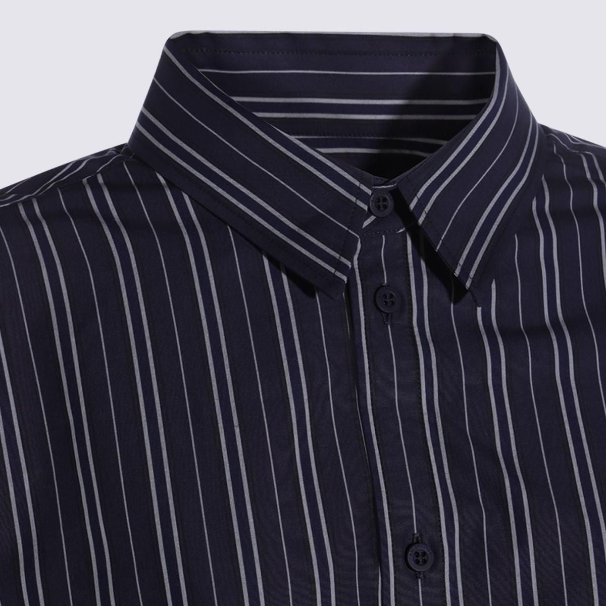 BALENCIAGA Striped Cotton Shirt with Asymmetrical Hem for Women