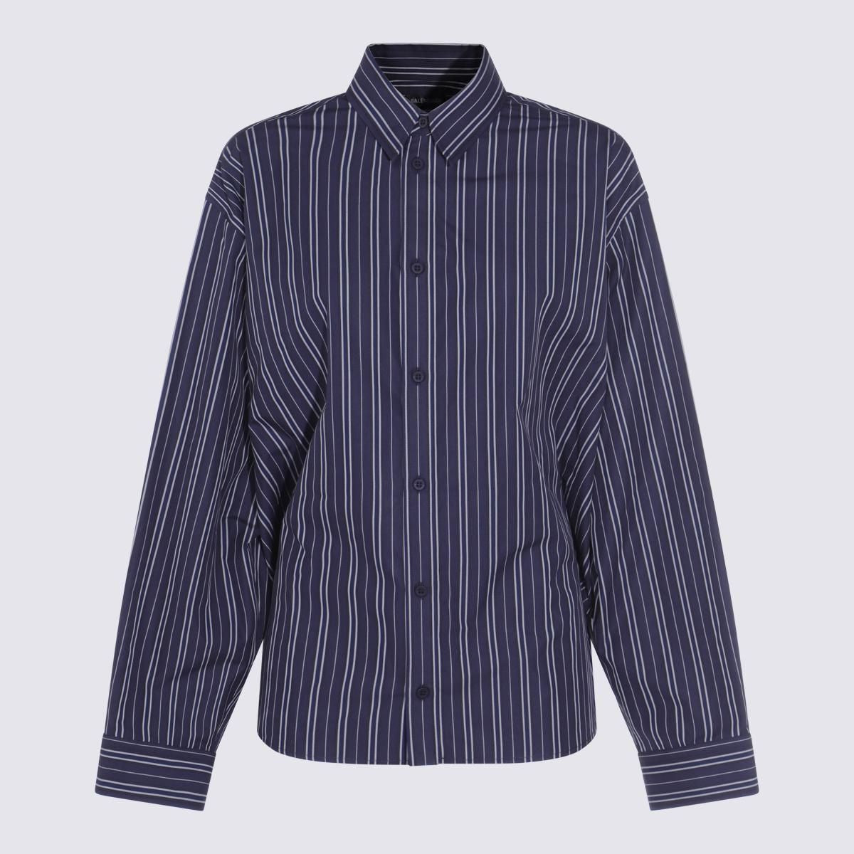 BALENCIAGA Striped Cotton Shirt with Asymmetrical Hem for Women
