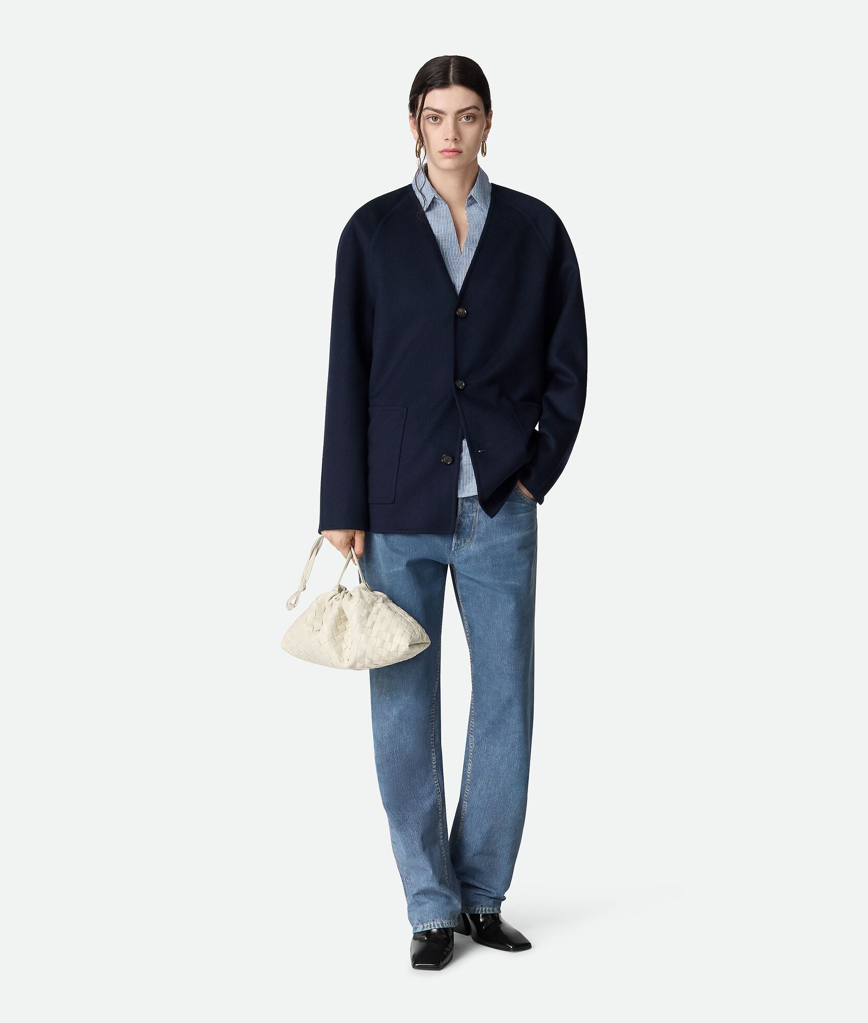 BOTTEGA VENETA Intrecciato Calfskin Leather Mini Pouch Handbag - FW25