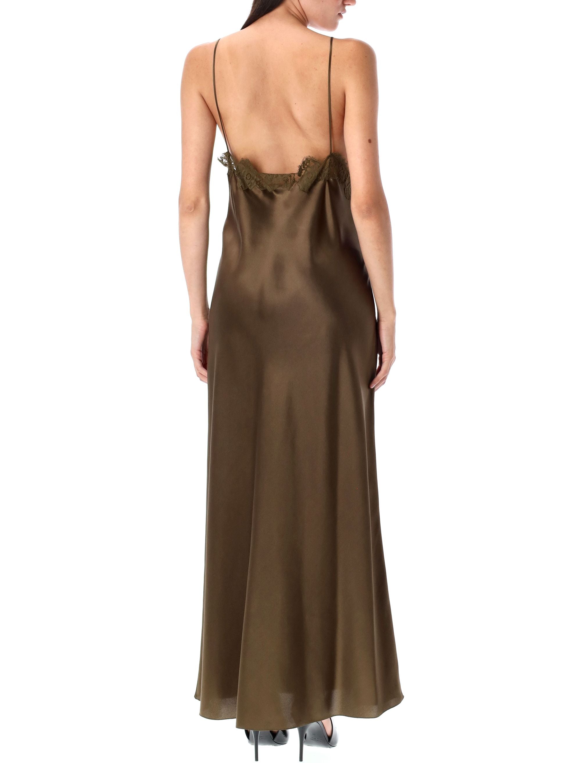SAINT LAURENT Silk Satin Slip Dress - Size 38