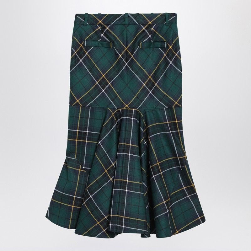 ALEXANDER MCQUEEN Flared Midi Skirt with High Waist and Belt Loops