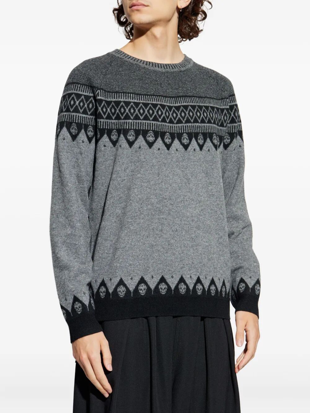 ALEXANDER MCQUEEN Geometric Pattern Wool Pullover for Men