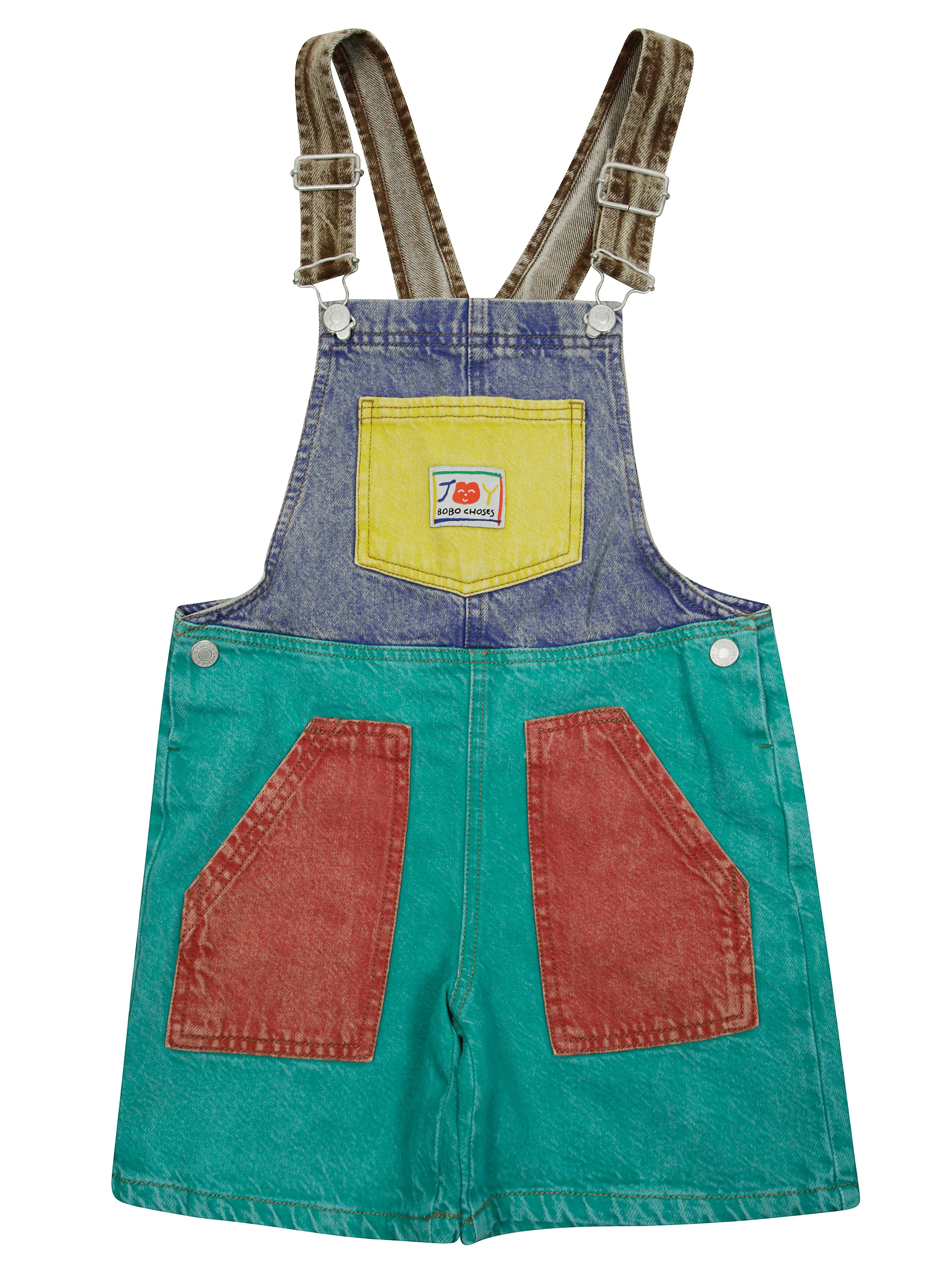 BOBO CHOSES Mini Color Block Denim Overalls