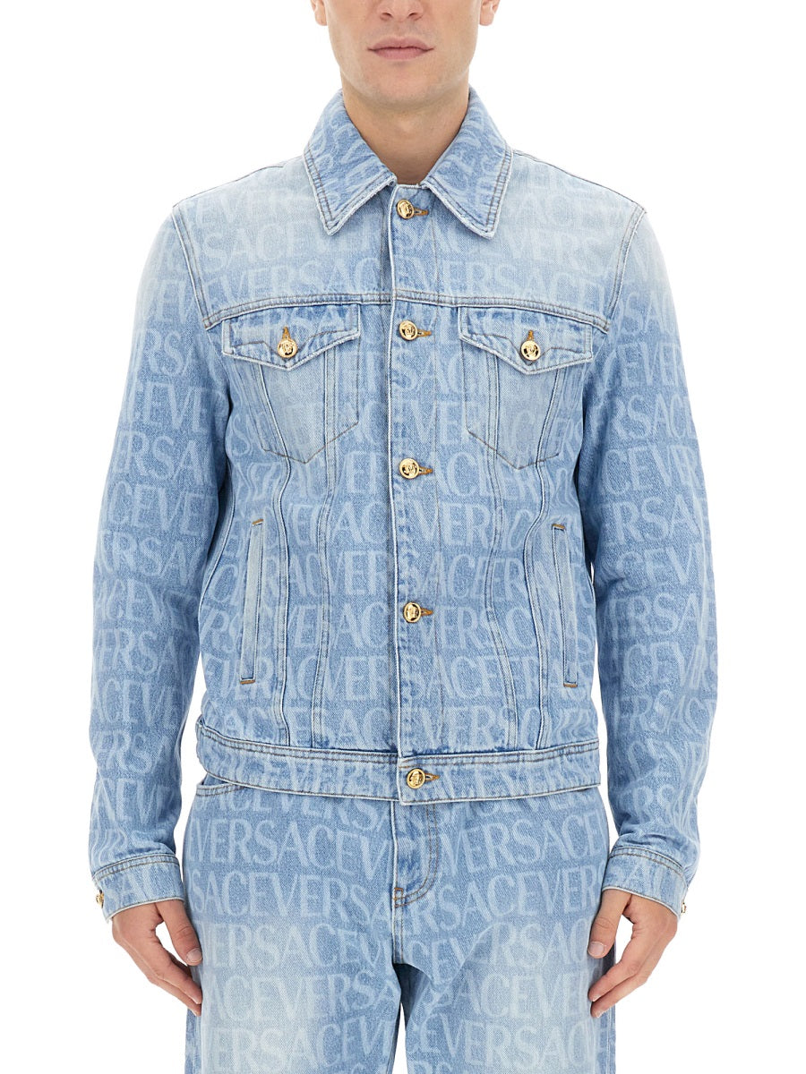 VERSACE Men's Regular Fit Denim Blouson Jacket Size 48
