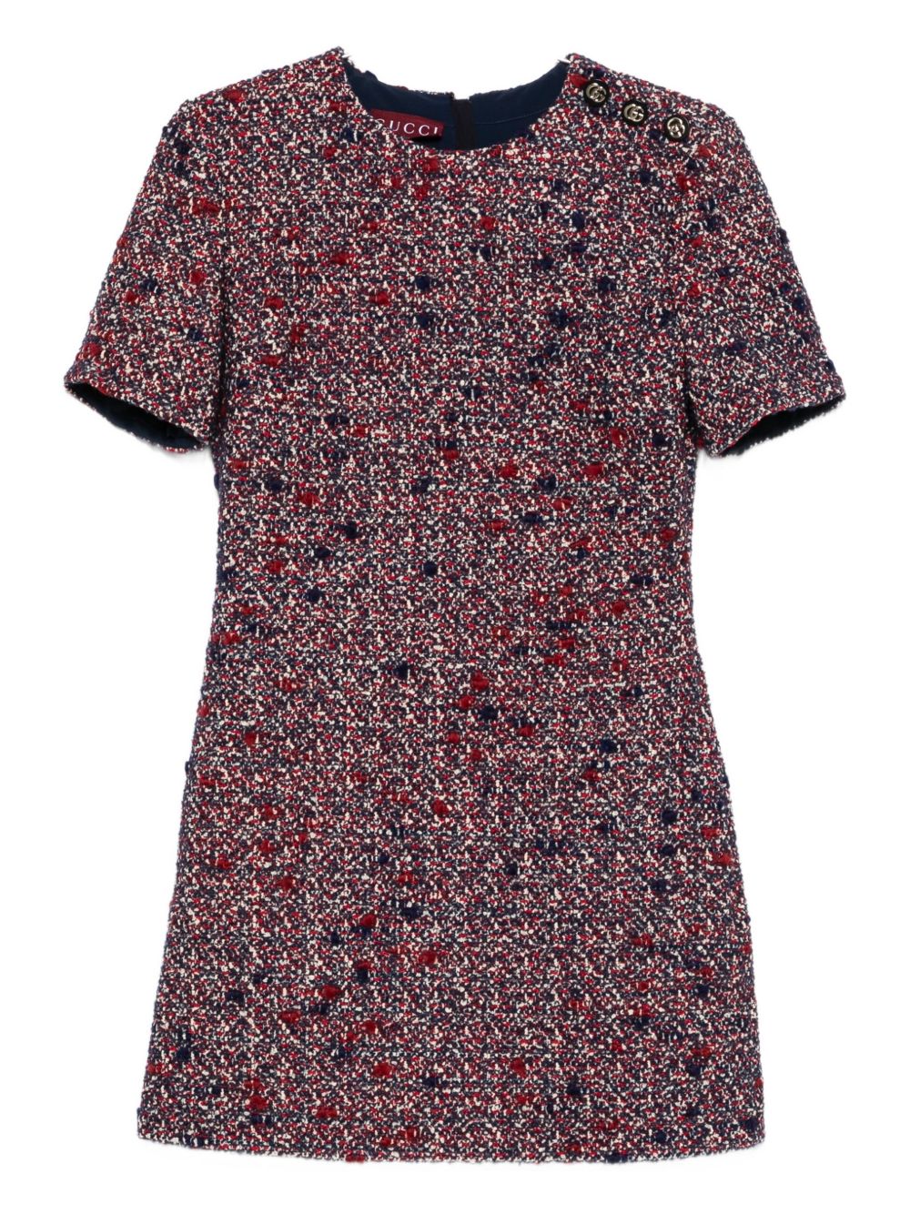 GUCCI Mini Wool Bouclè Dress with Signature Buttons - Women's Regular Fit