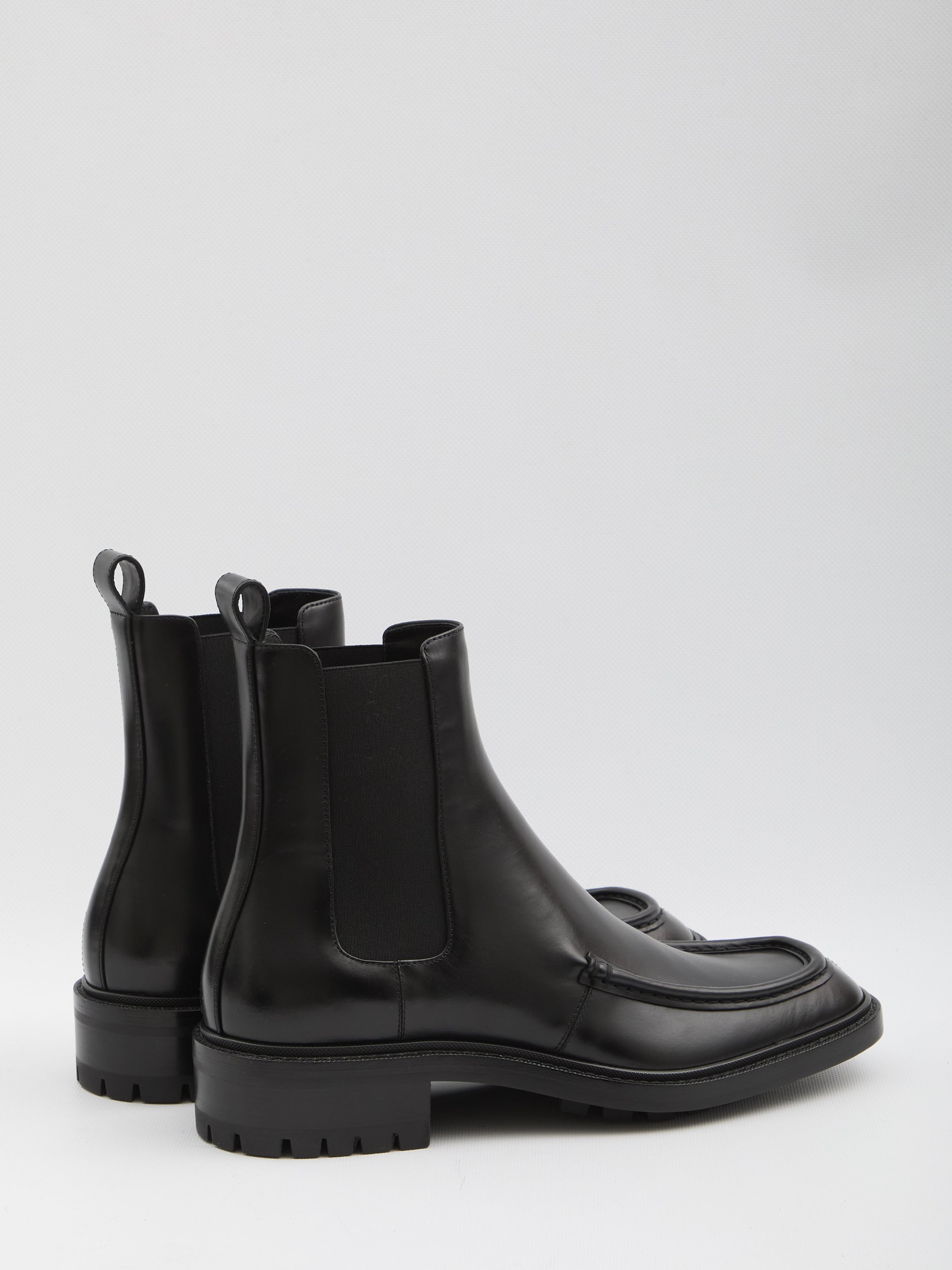 SAINT LAURENT Men's Chelsea Boots with Square Moc Toe - Heel Height 2.5 cm