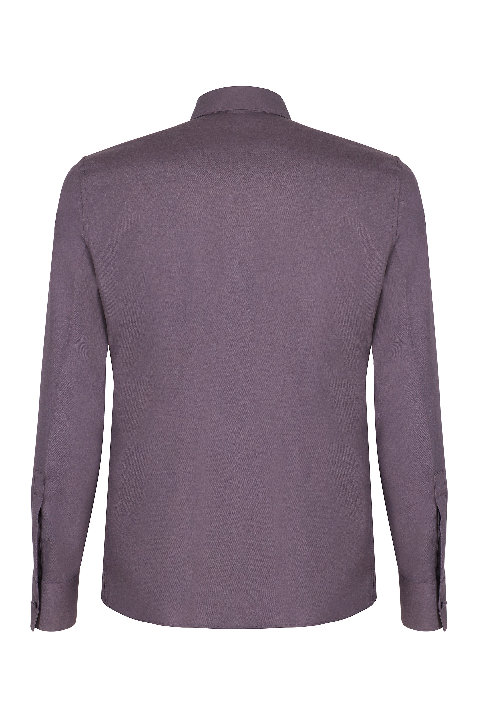 GUCCI Slim Cut Wool Gabardine Shirt with Clamp Detail