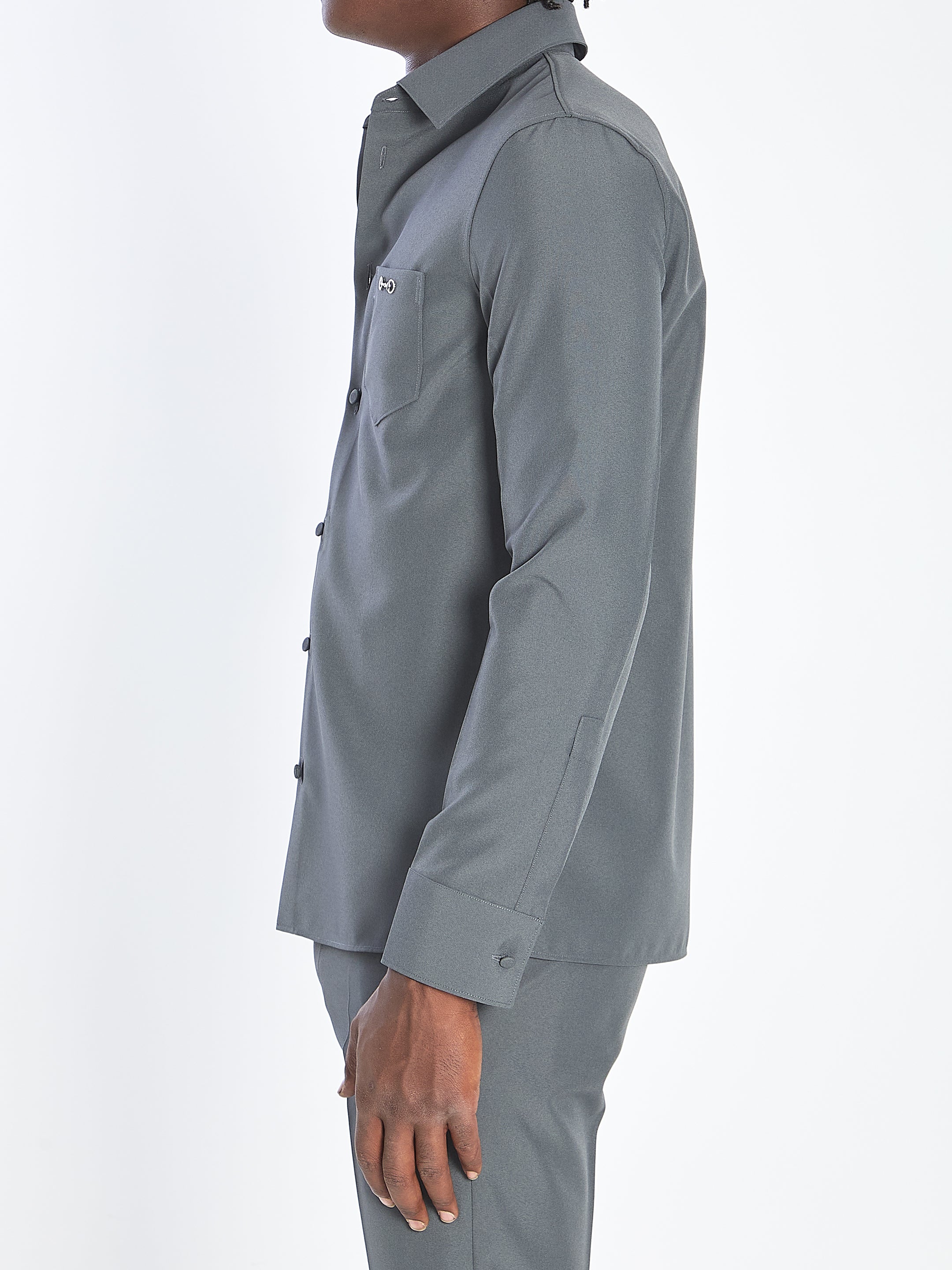 GUCCI Technical Fabric Shirt with Horsebit Detail - Size 48