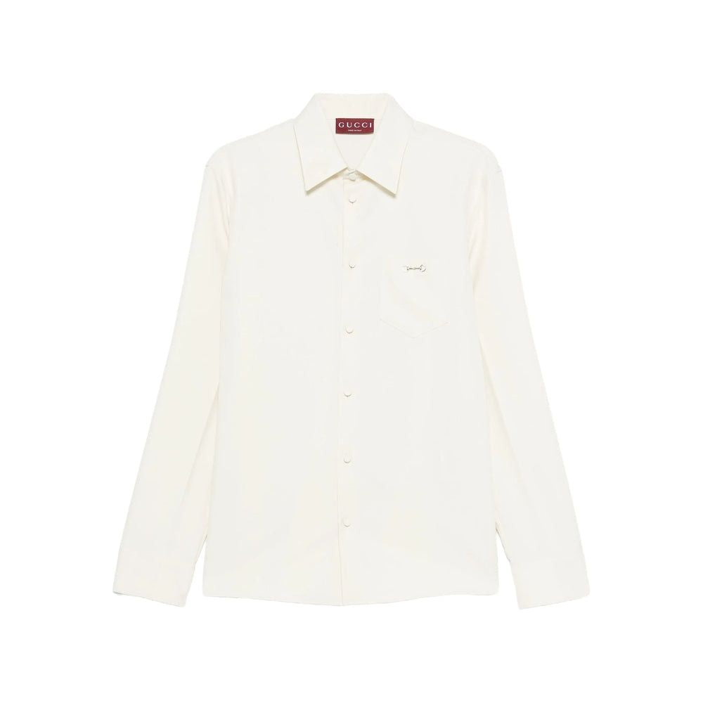 GUCCI Ivory Tech Panama Mini Shirt for Men - FW25 Collection