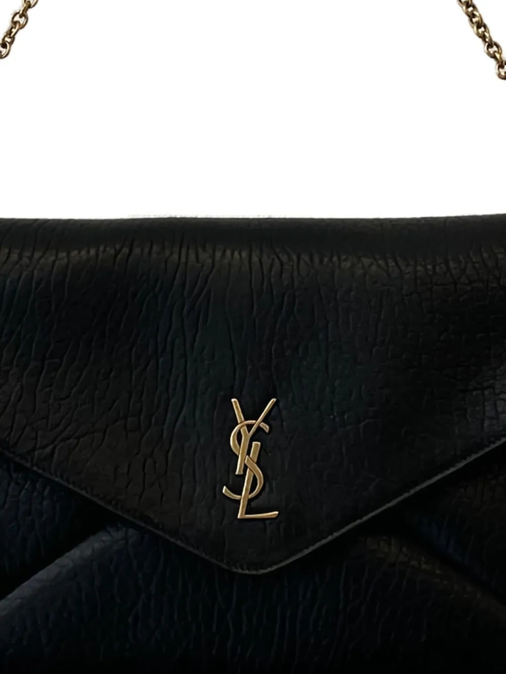 SAINT LAURENT Envelope Cassandre XXL Leather Clutch