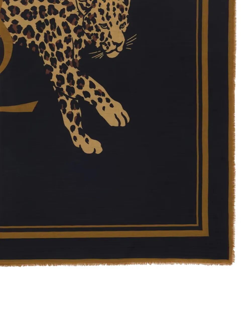 SAINT LAURENT Grand Leopard Print Scarf