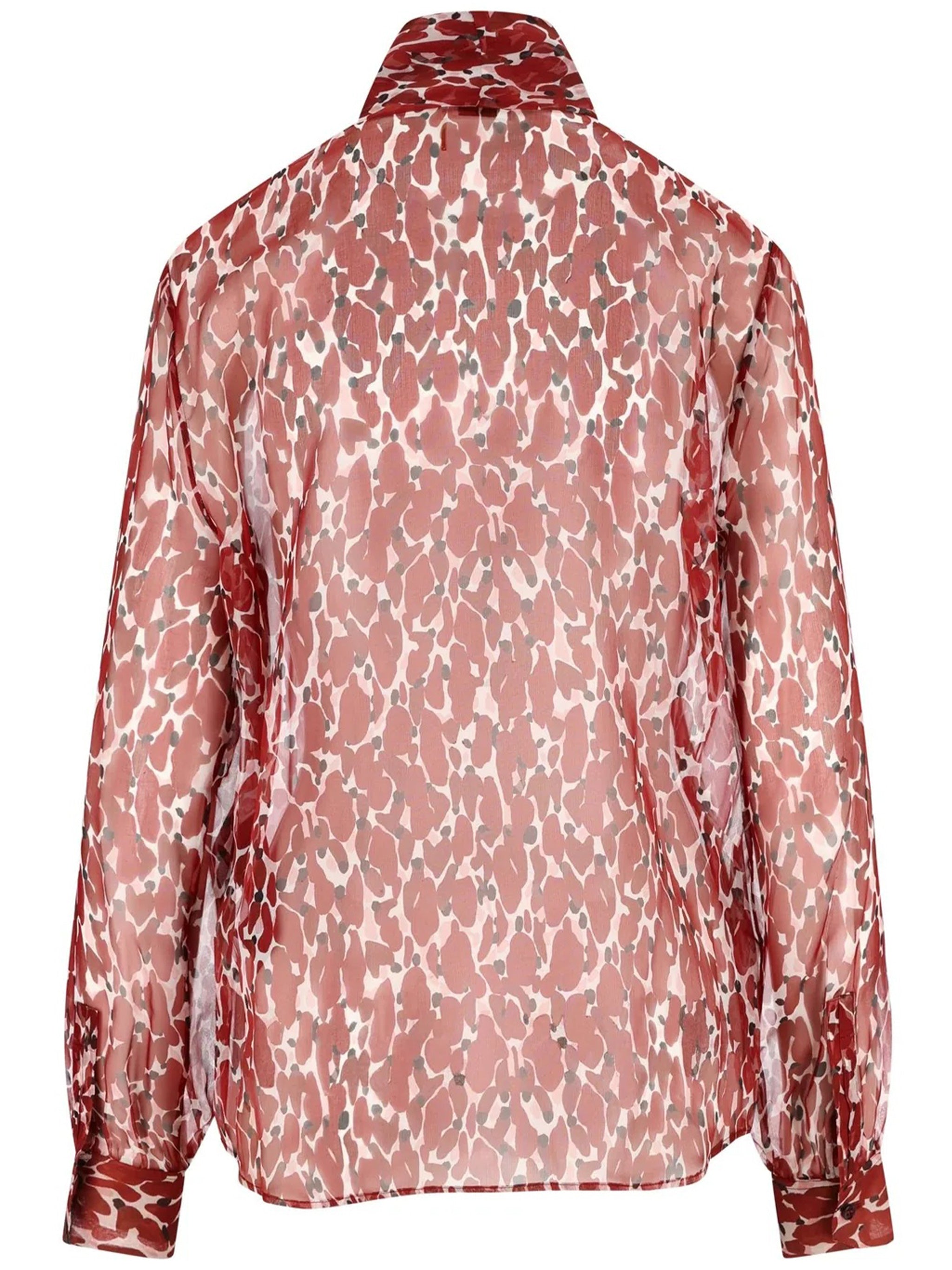 SAINT LAURENT Silk Floral Blouse with Scarf Collar