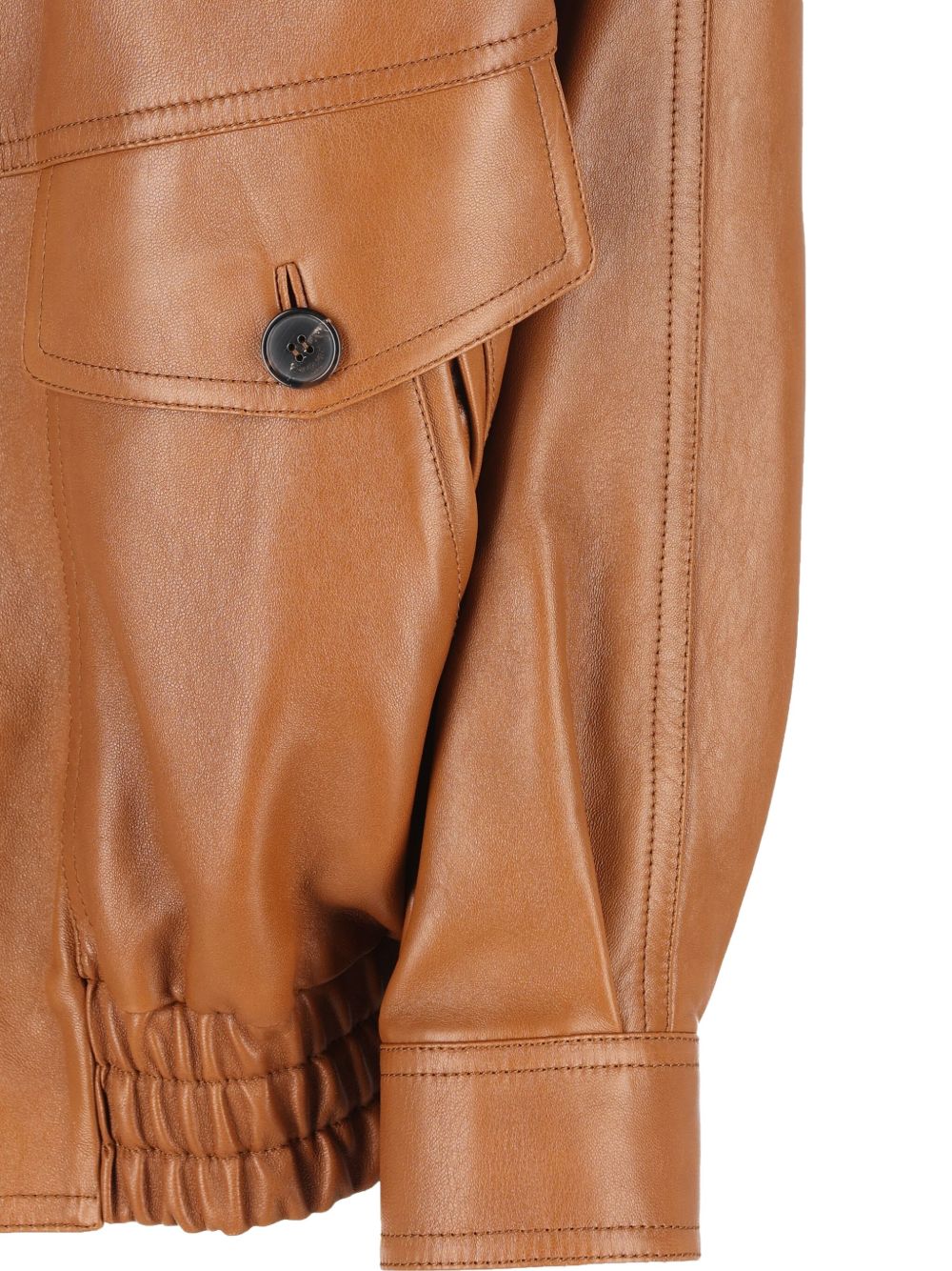 SAINT LAURENT Classic Leather Jacket with Flap Pockets for Women - FW25