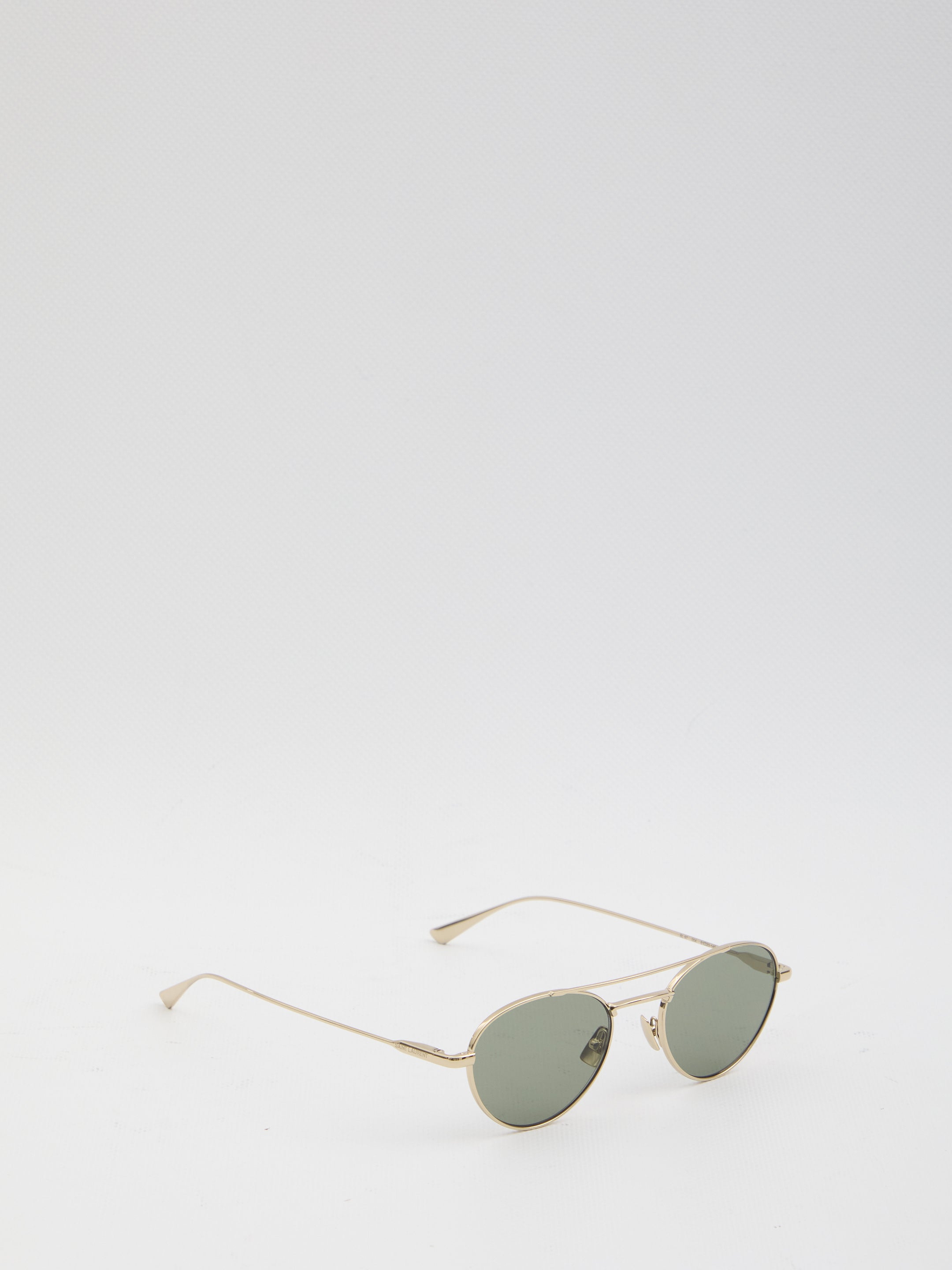 SAINT LAURENT Round Metal Frame Sunglasses with Double Bridge