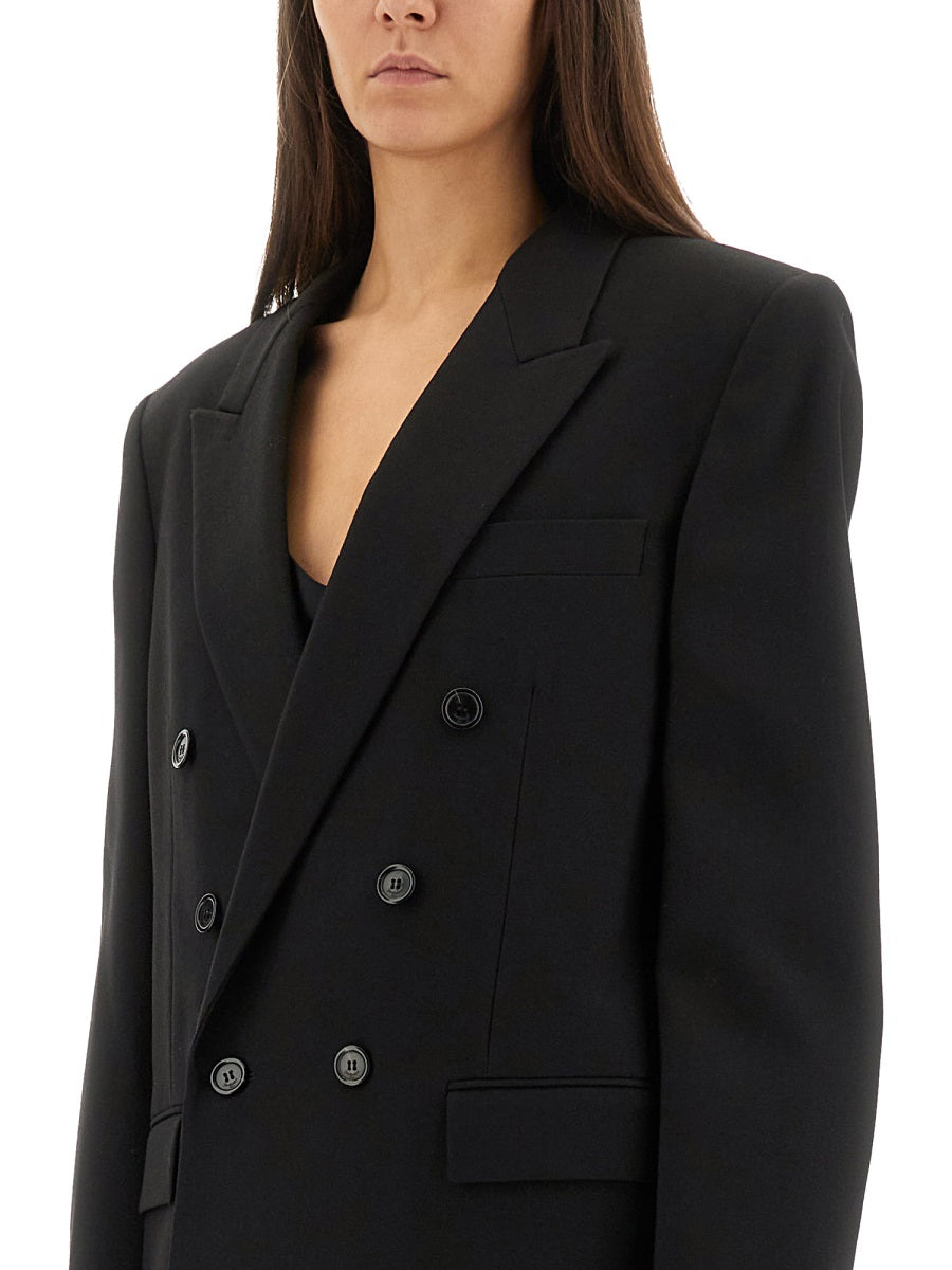 SAINT LAURENT Double-Breasted Wool Jacket - Size 40