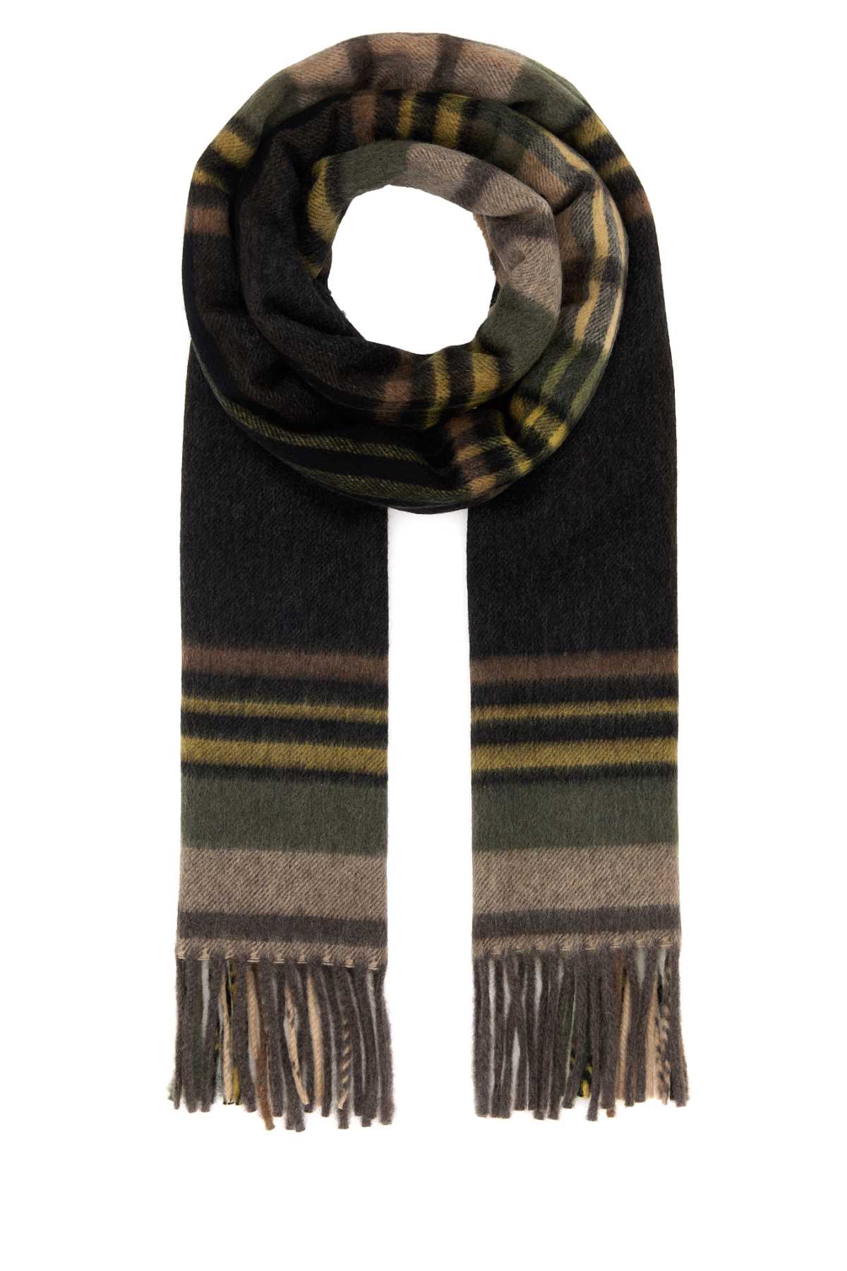 SAINT LAURENT Checked Cashmere Blend Scarf for Men