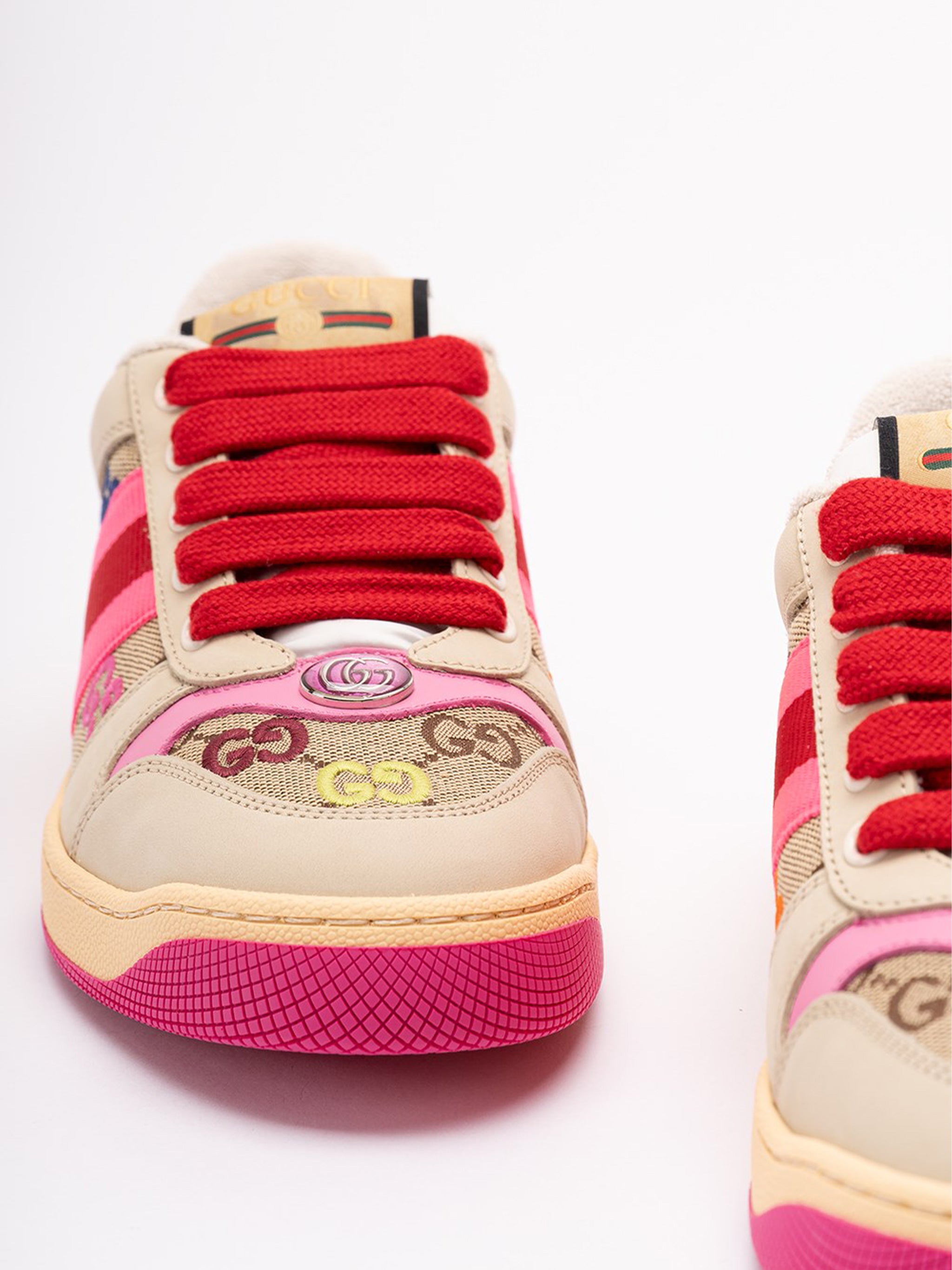 GUCCI Multicolor Fabric and Leather Sneakers for Women