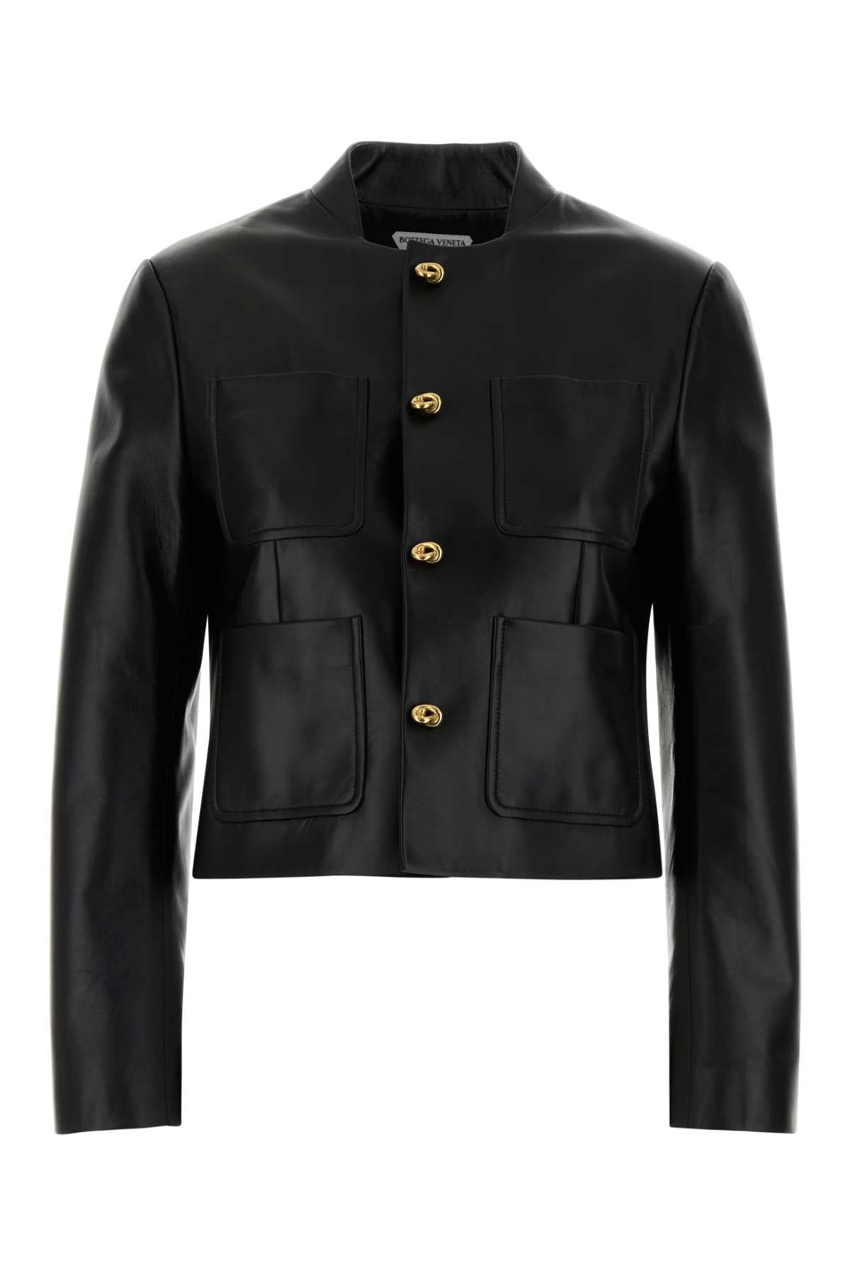 BOTTEGA VENETA Elegant Fur Jacket with Textured Buttons for Women