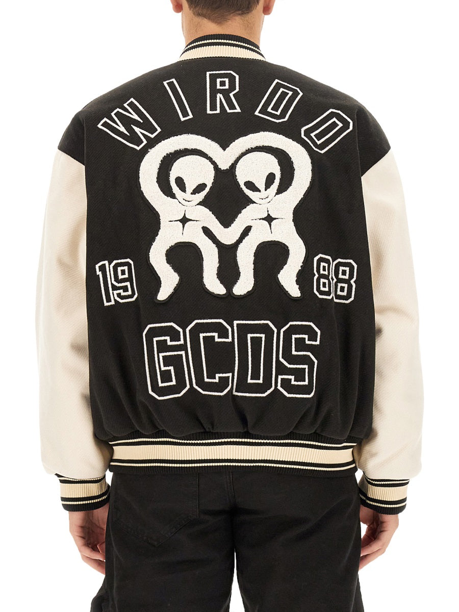 GCDS WIRDO VARSITY BOMBER JACKET - Size L