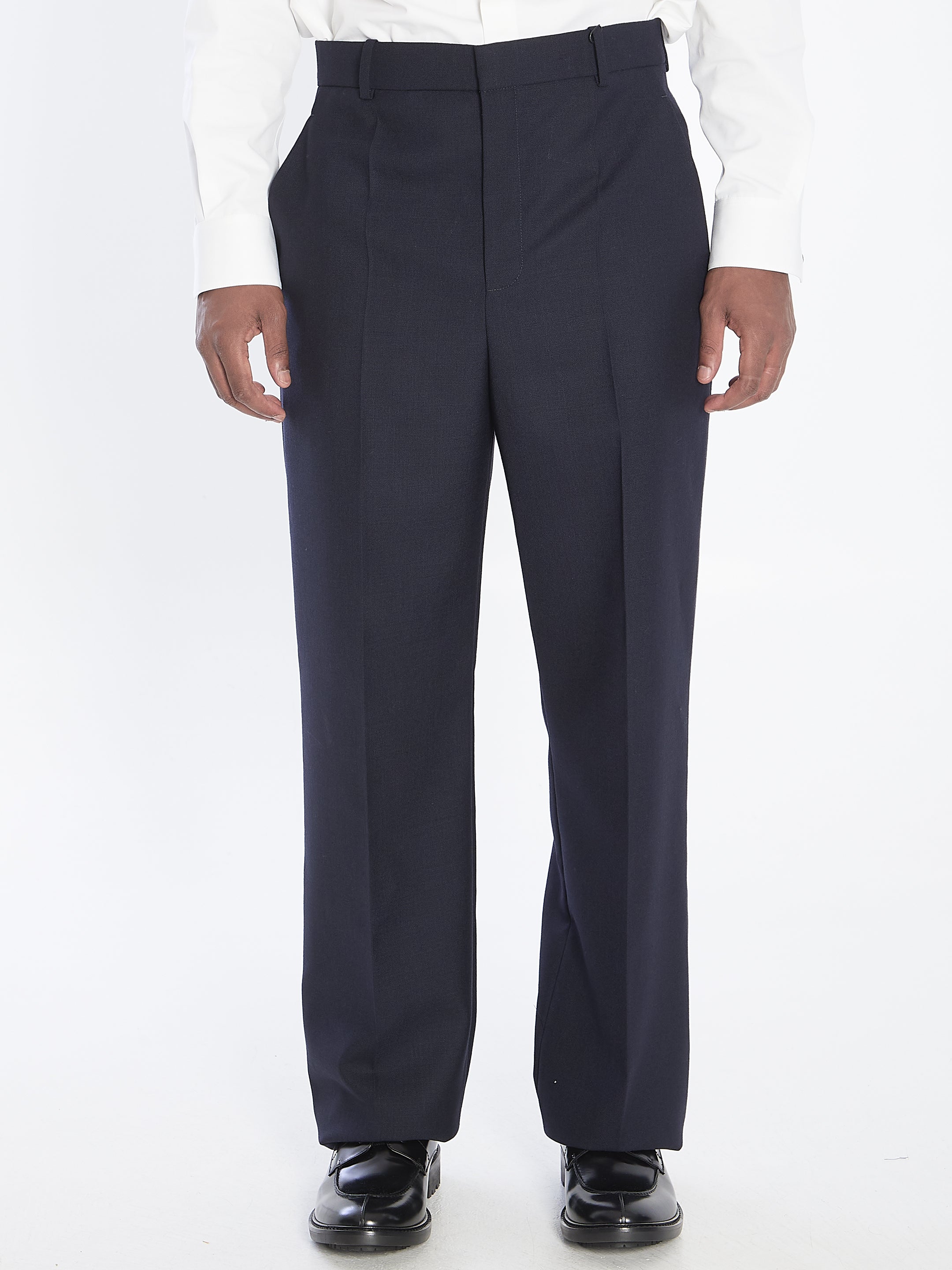 SAINT LAURENT High-Rise Wool Tailored Pants
