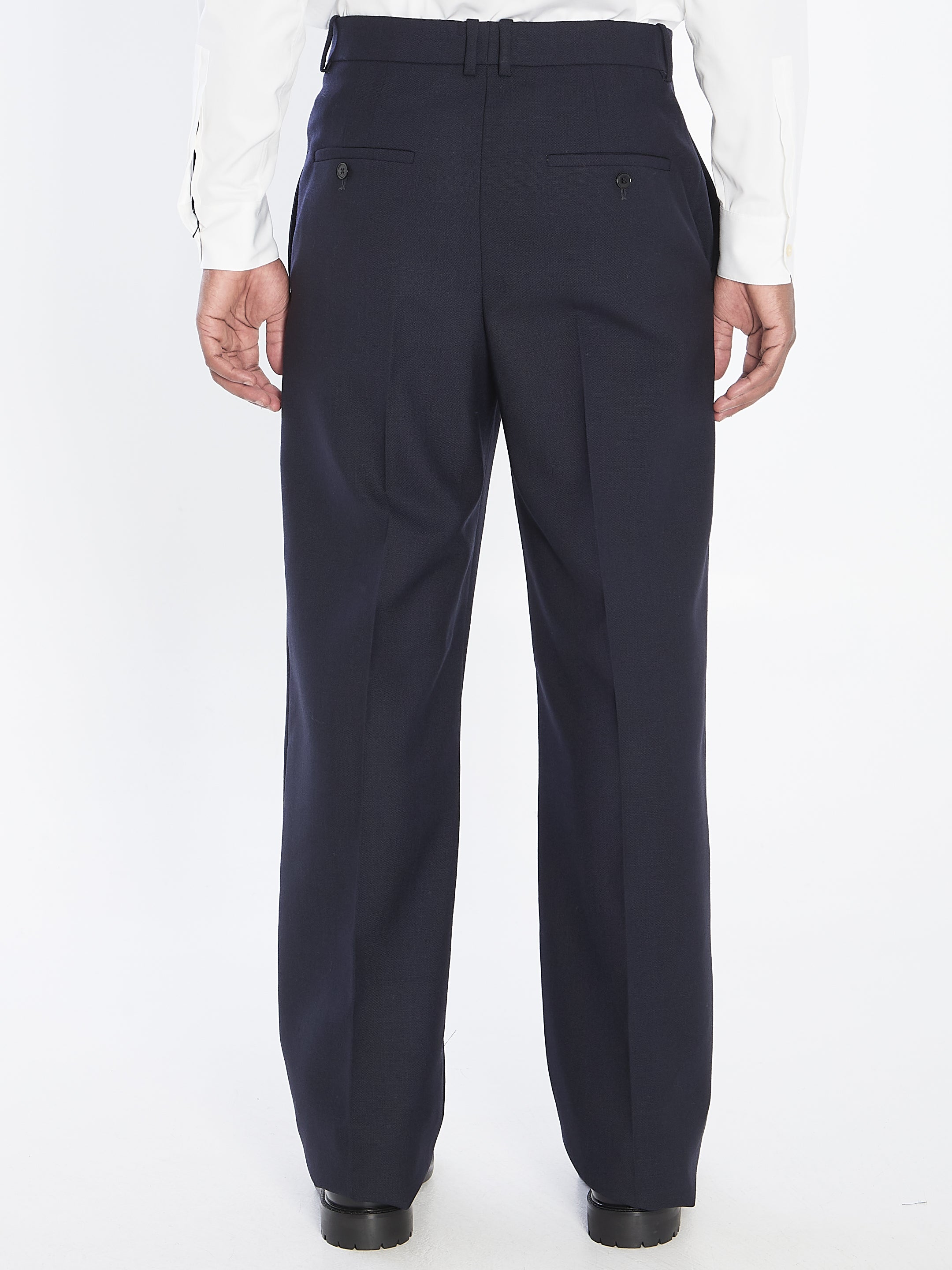 SAINT LAURENT High-Rise Wool Trousers for Men