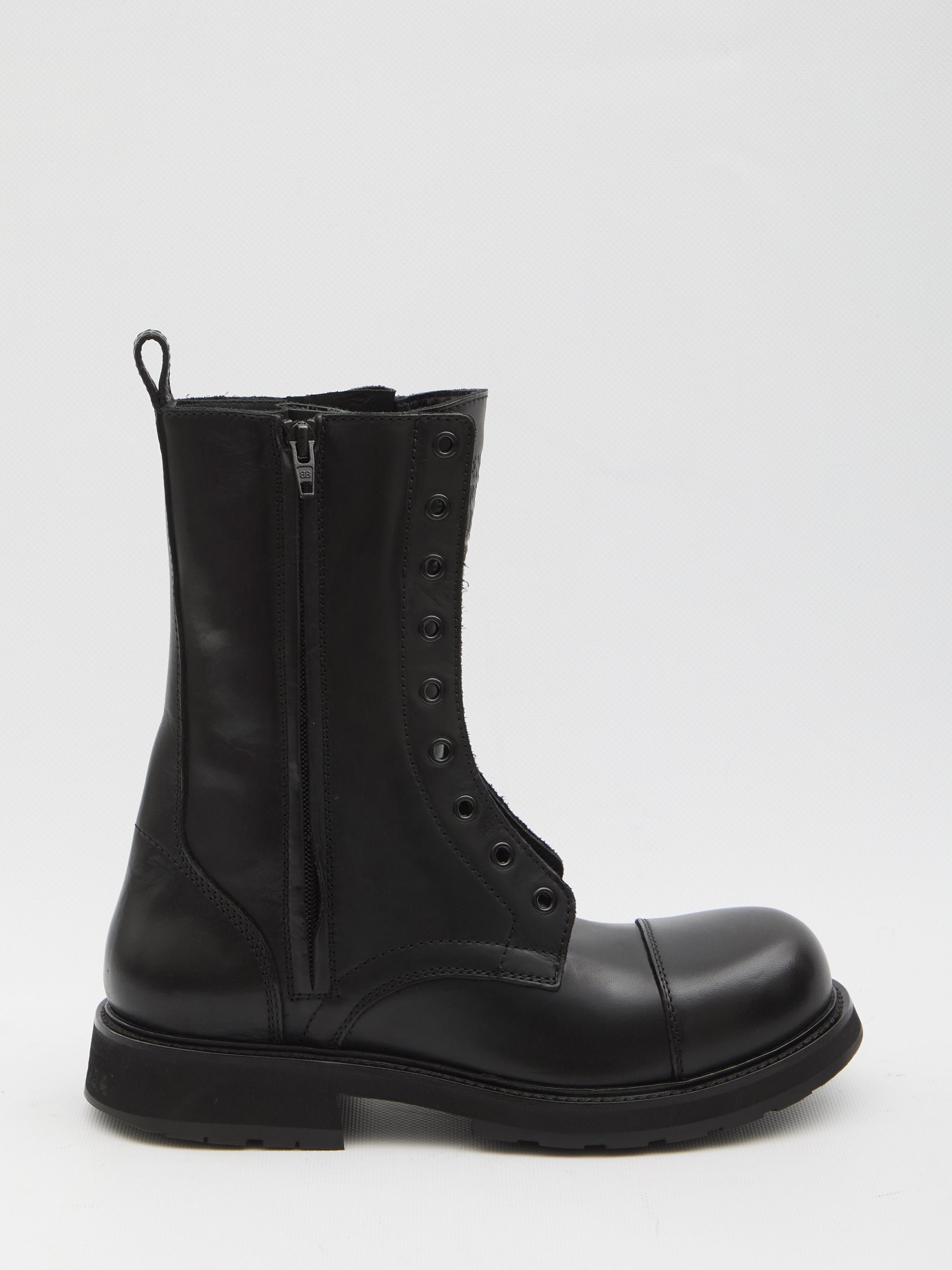 BALENCIAGA Ultra-Rounded Toe Lace-Up Boots (3 cm Heel)