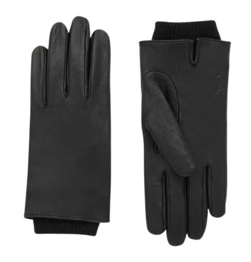 SAINT LAURENT Lamb Leather Gloves with Ribbed Cuffs