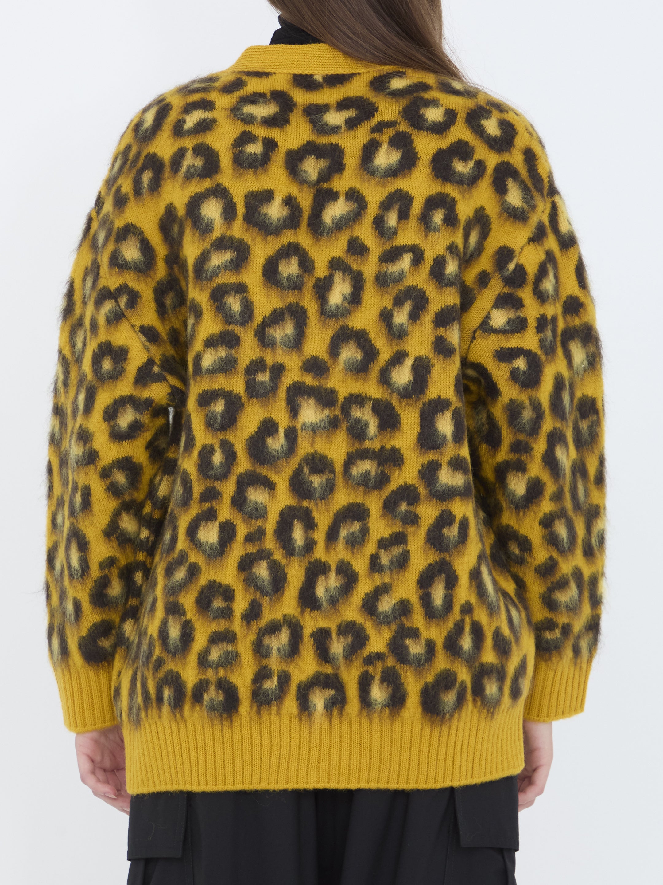 BOTTEGA VENETA Leopard Jacquard Cardigan - V-Neck
