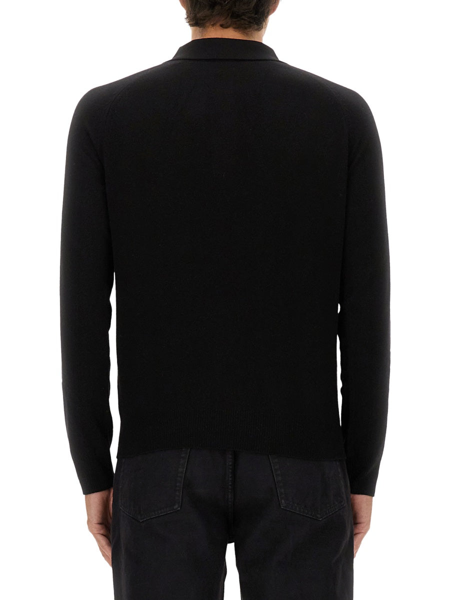 SAINT LAURENT Men's Wool Polo (Size L)