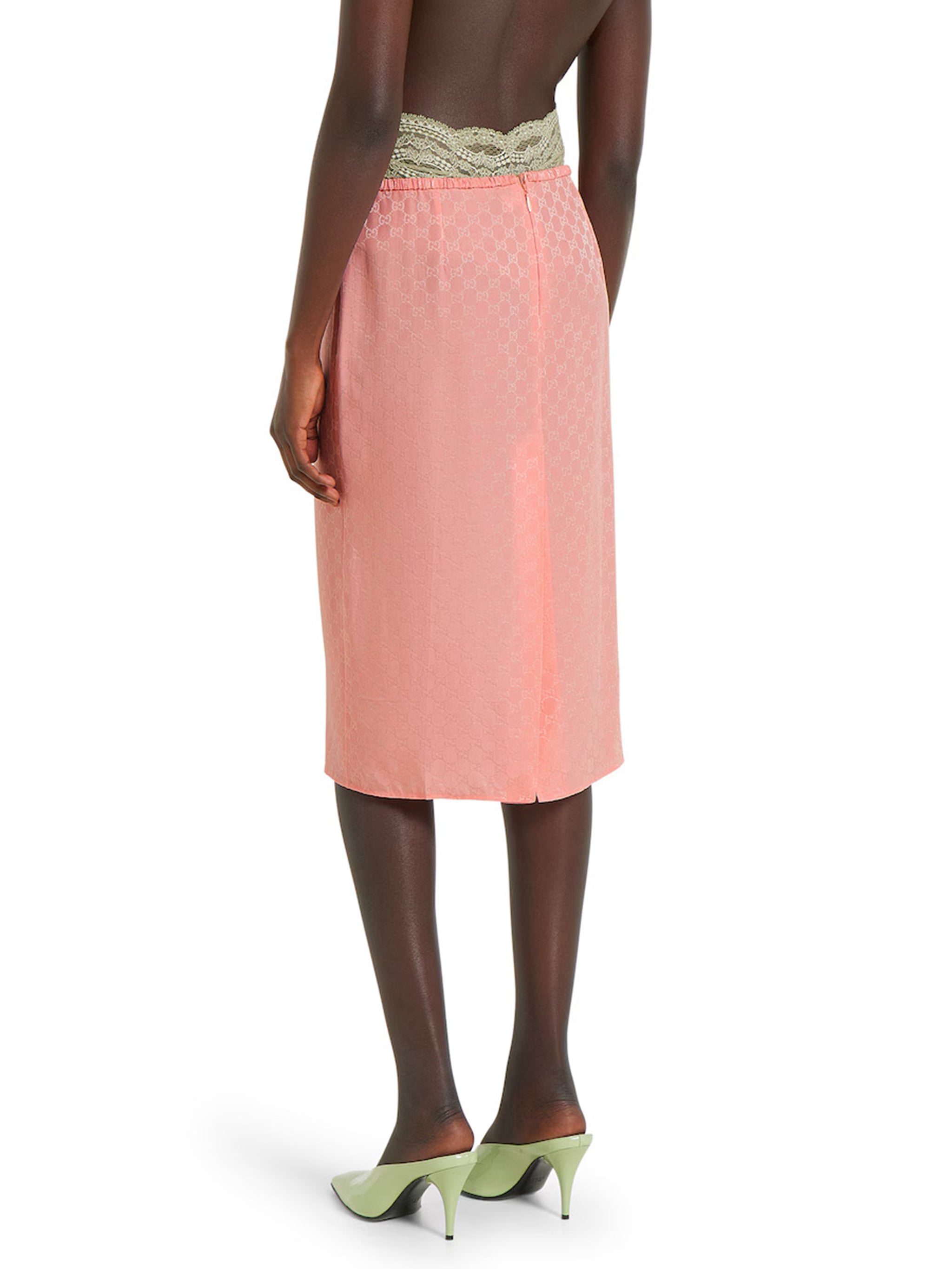 GUCCI Women's Mini Jacquard Silk Skirt with Ruffles