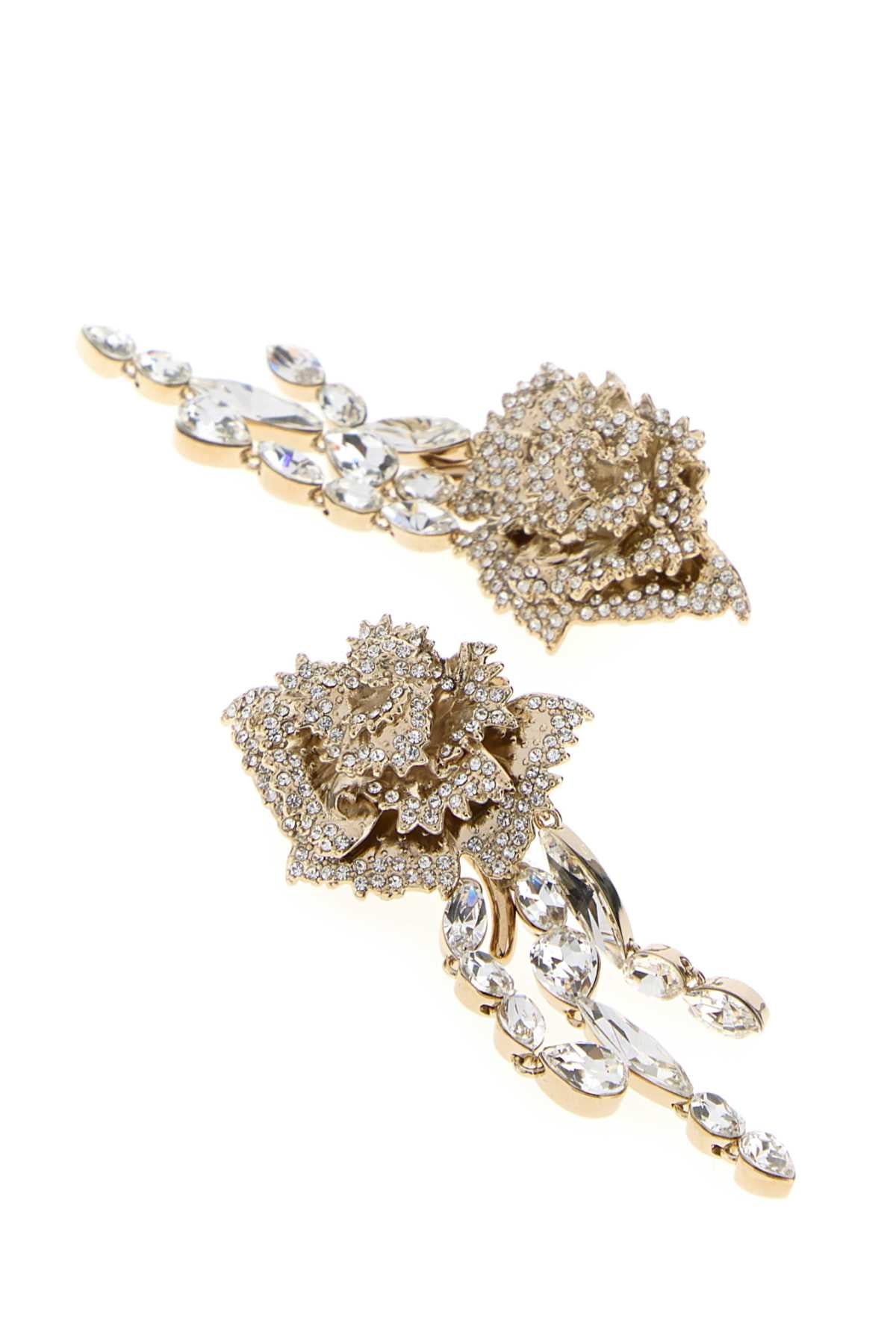 ALEXANDER MCQUEEN Embellished Metal Carnation Earrings