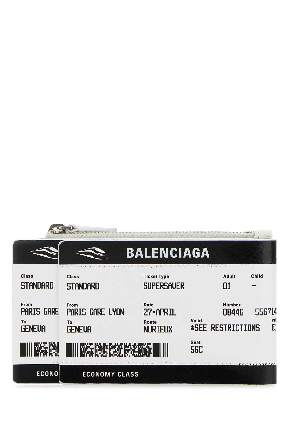 BALENCIAGA Printed Canvas Mini Passport Card Holder