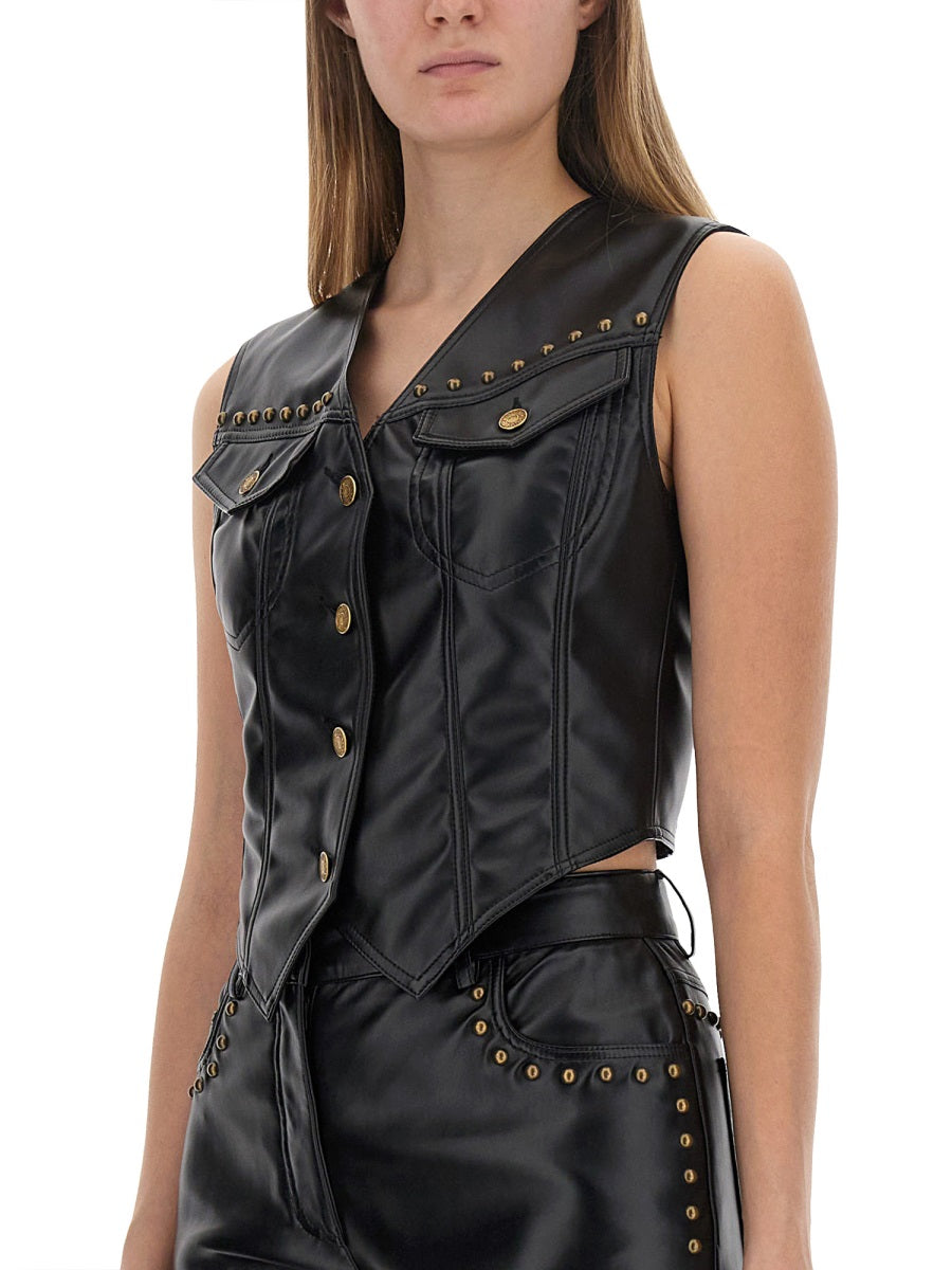 MOSCHINO JEANS Women's Mini Vest with Buttons (Size 40 IT)