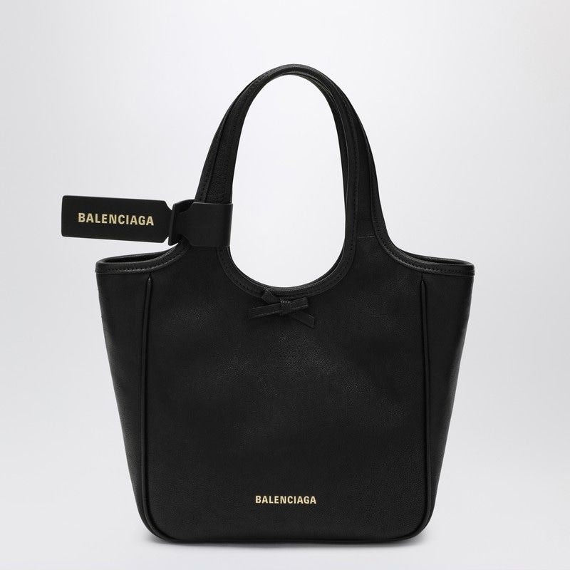 BALENCIAGA Laundrette Leather Handbag with Bow Detail