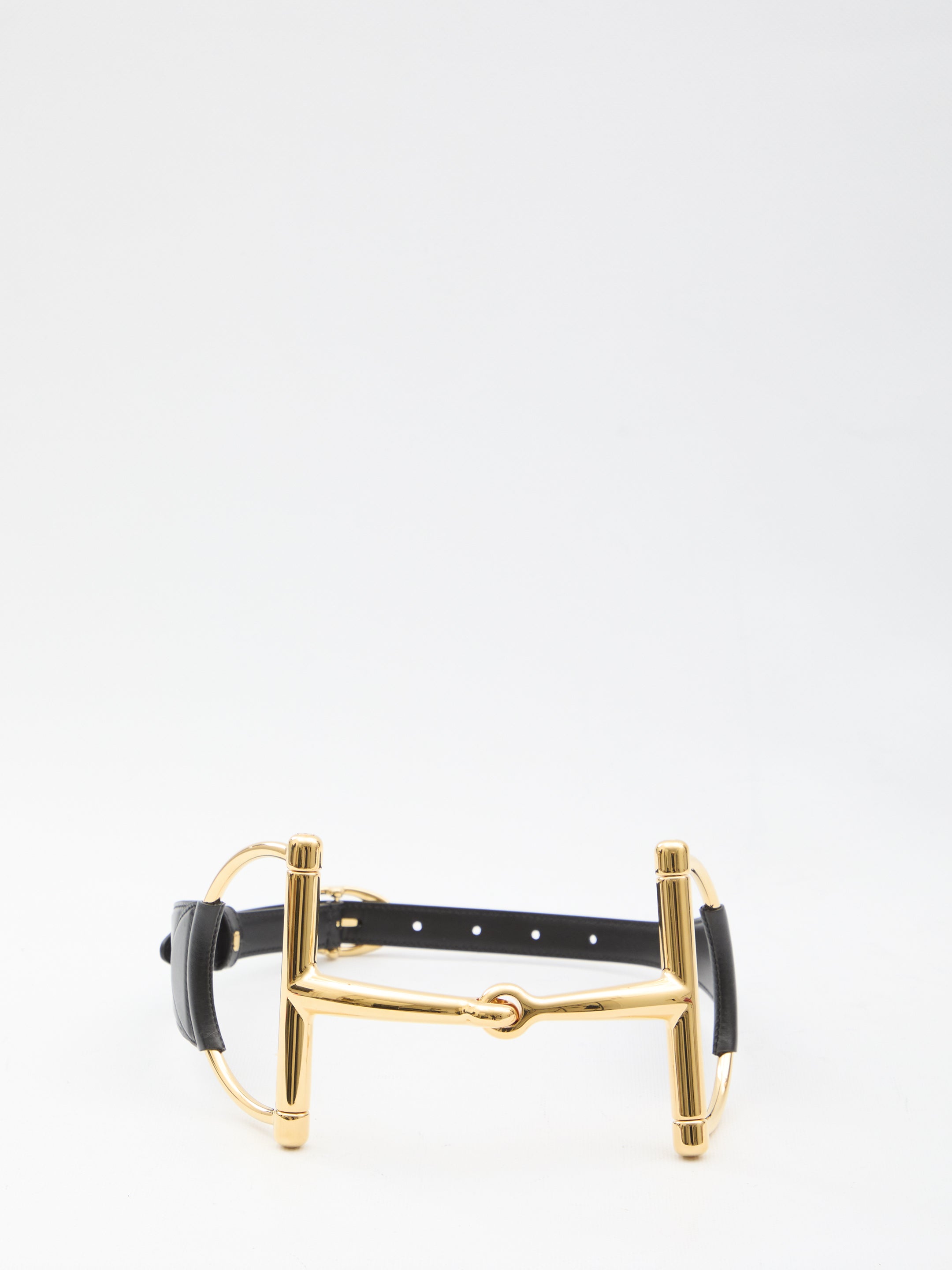 GUCCI Wide Belt with Oversized Horsebit - 11 cm