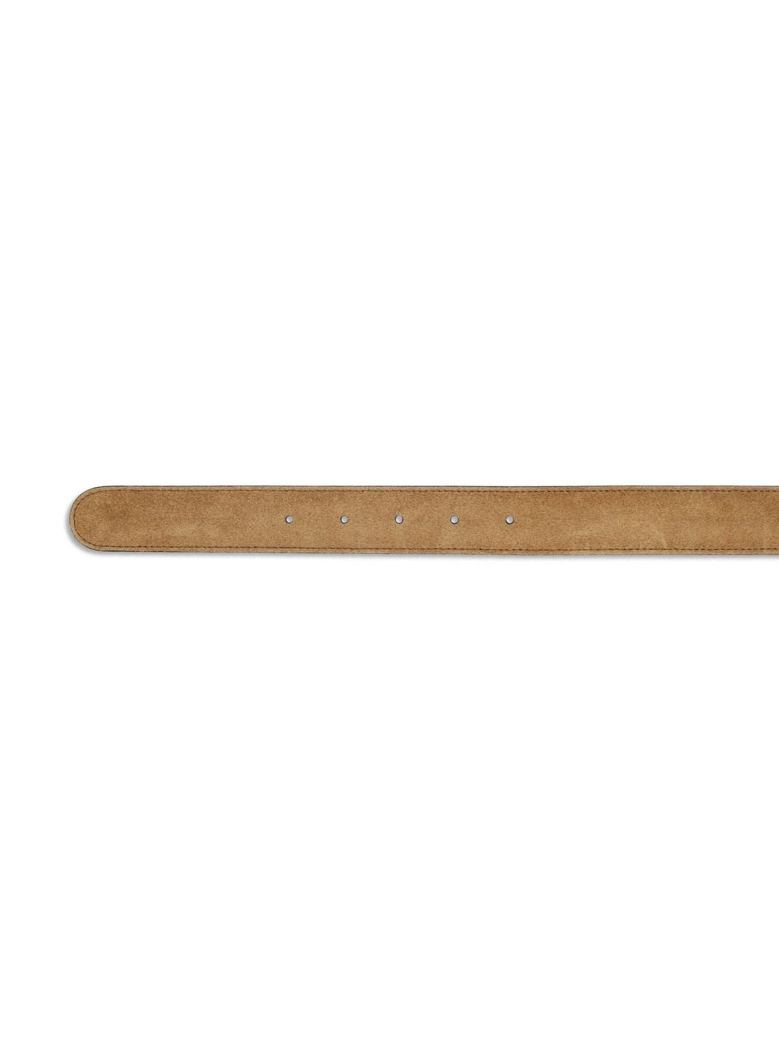 GUCCI Suede Leather Belt with Double G Bamboo Buckle - 3 cm Width