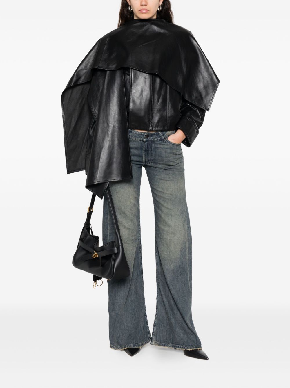 BALENCIAGA Low-Rise Denim Jeans with Frayed Hem