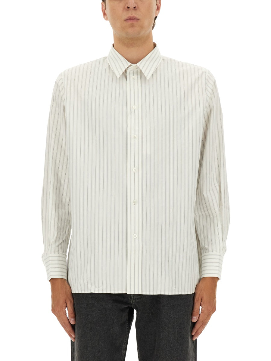 SAINT LAURENT Cassandra Poplin Stripe Shirt - Size 41