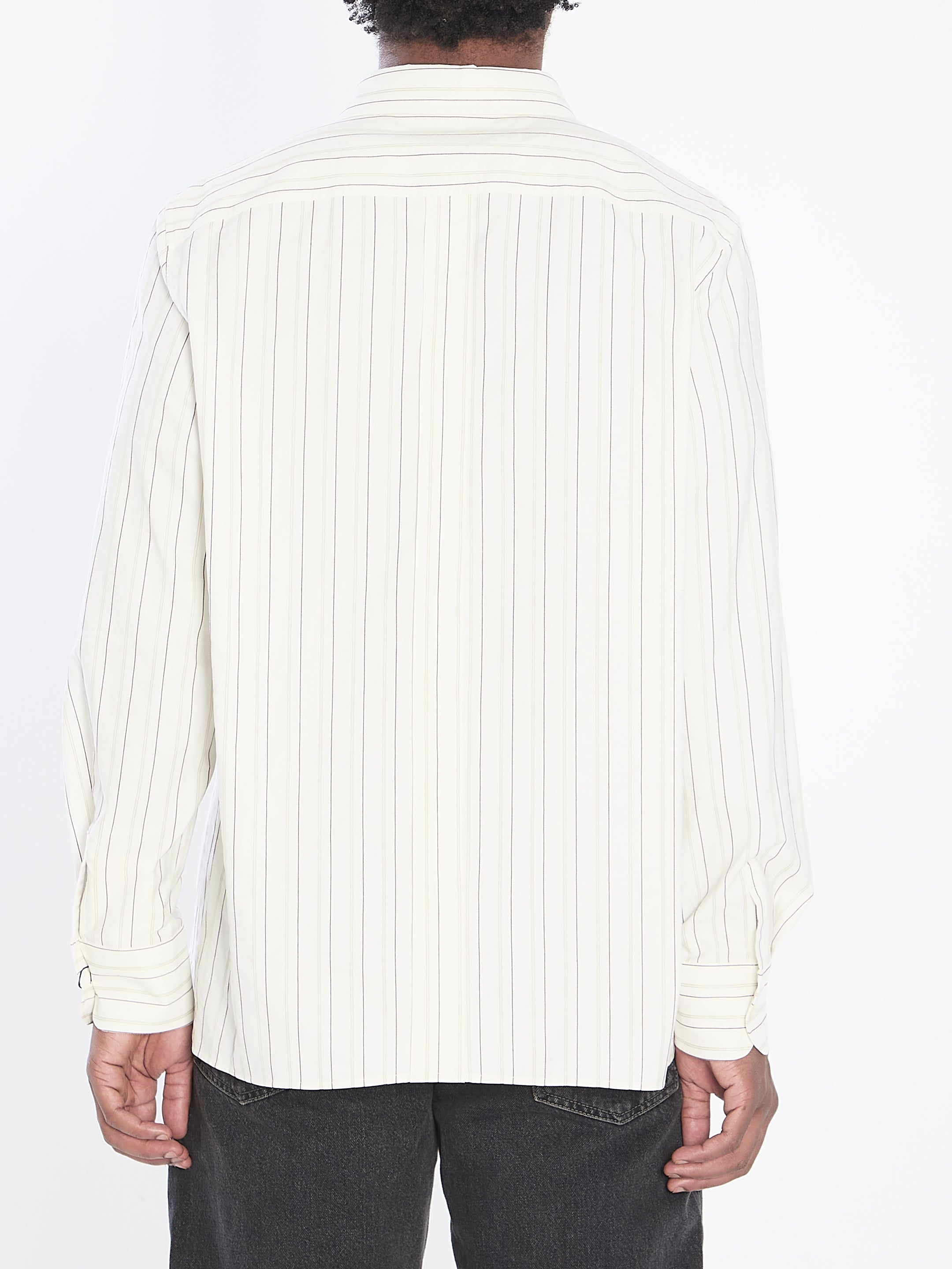 SAINT LAURENT Classic Striped Cotton Shirt - Long Sleeve