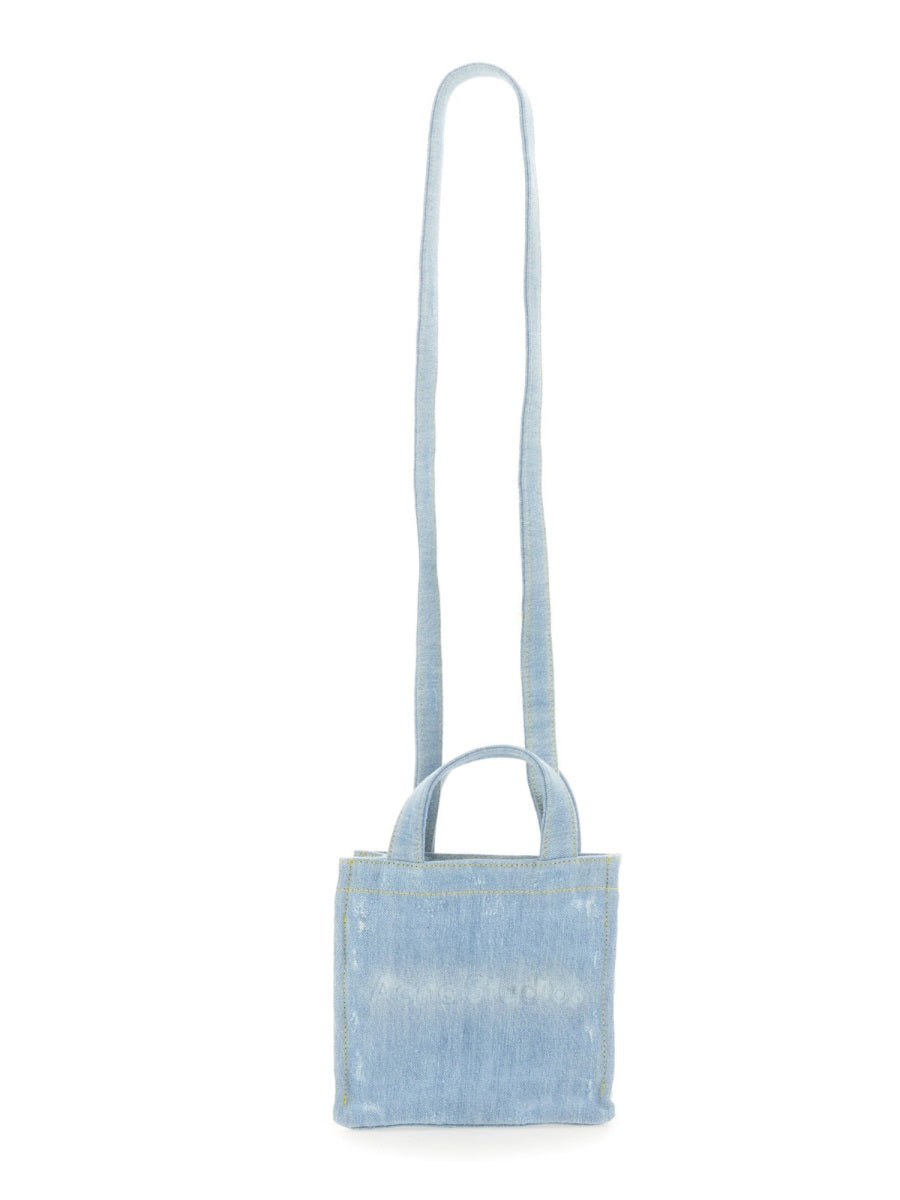 ACNE STUDIOS Mini Denim Shopper Handbag with Double Top Handles