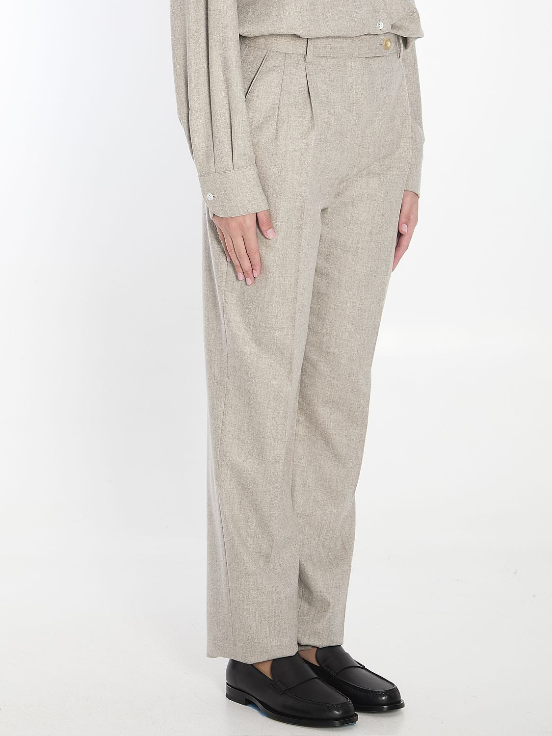 THE ROW Pleated Straight-Leg Trousers