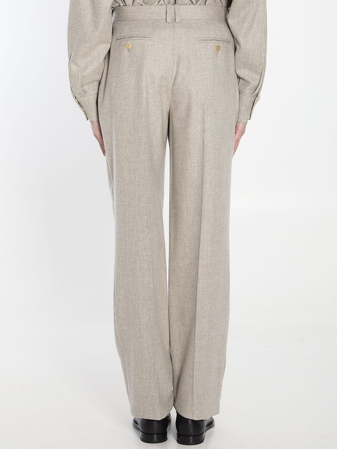 THE ROW Pleated Straight-Leg Trousers
